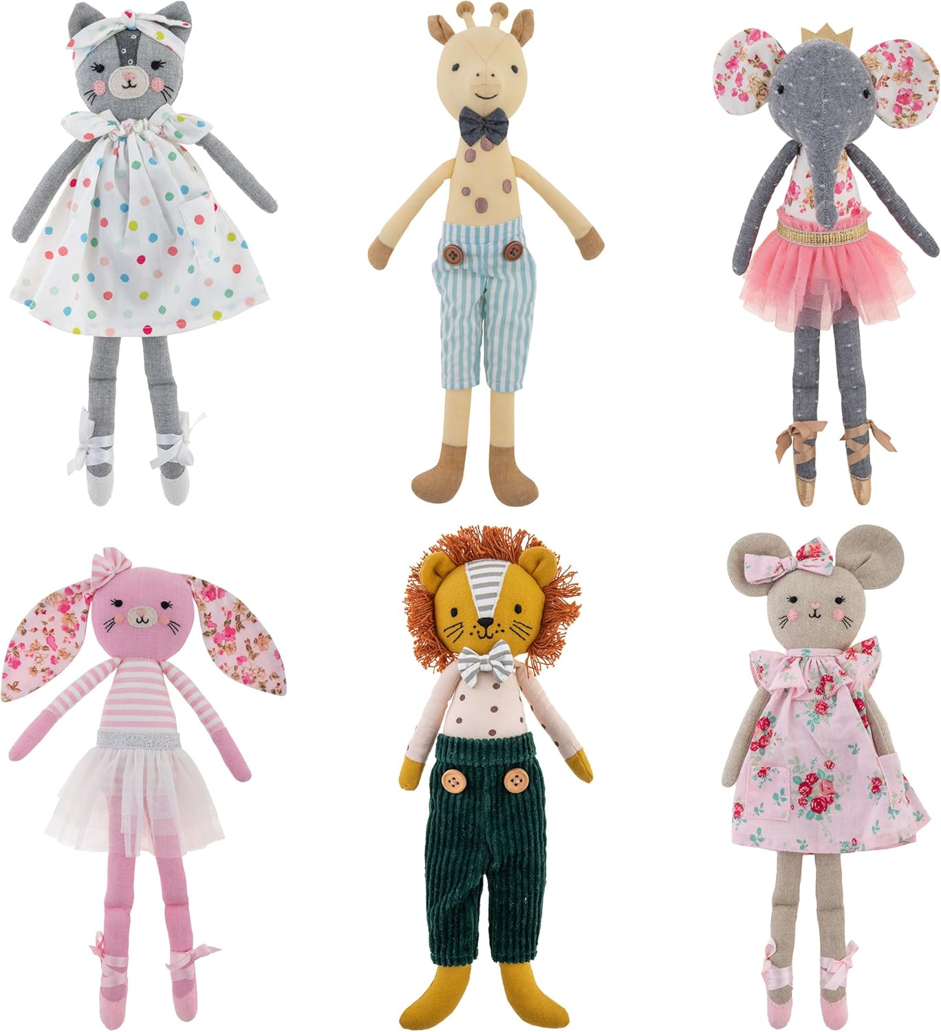 Stephen Joseph, Tiny Dancers Stuffed Doll for Child or Toddler, Toy Room or Kids Bedroom Decor, Fancy Friends Stuffed Animals for Girls & Boys, Gerald Giraffe
