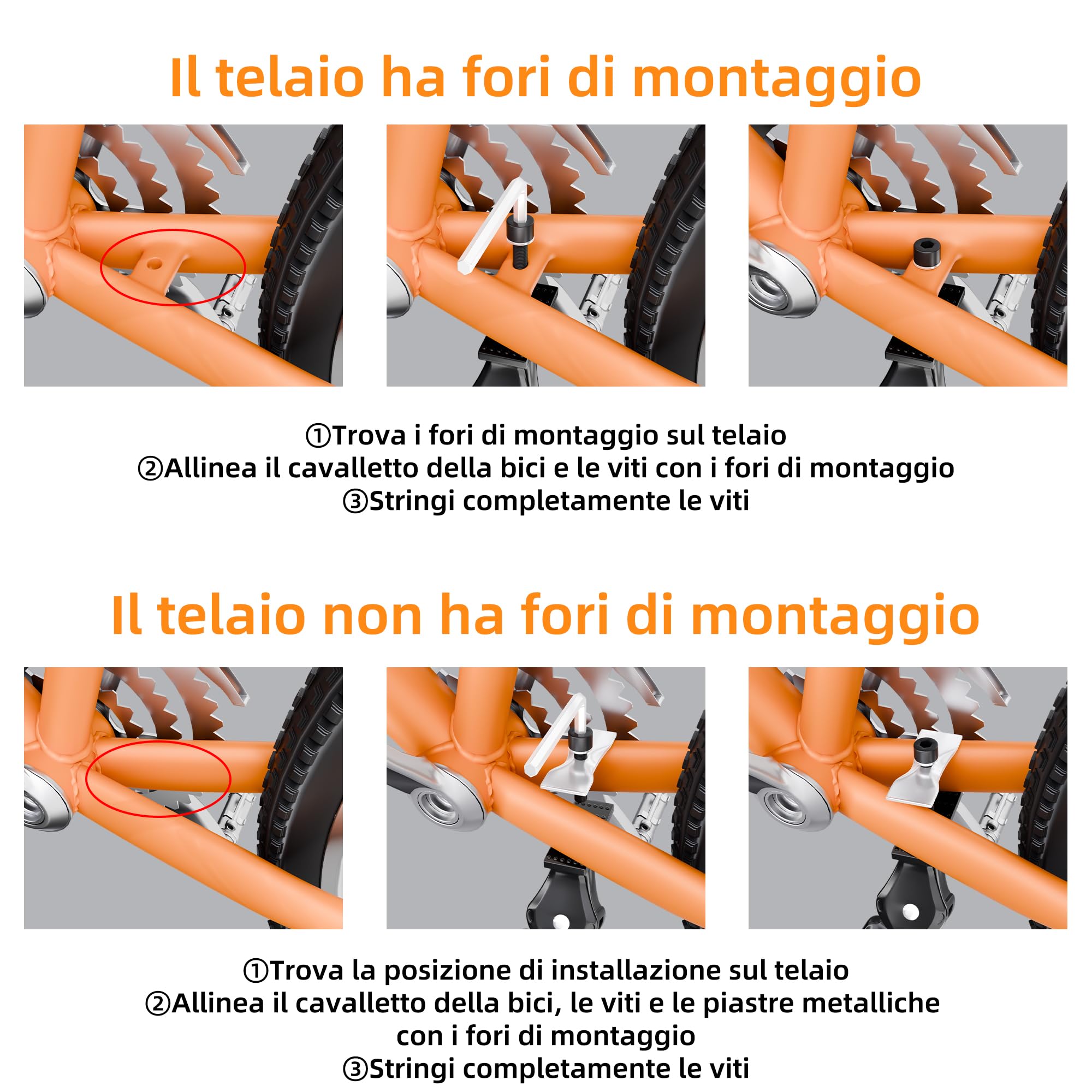 Cavalletto per Bicicletta, Montaggio Centrale per Biciclette/Universale Bicicletta Cavalletto, Cavalletto per Bici da 26 a 29 Pollici, Cavalletti per Bici Regolabili