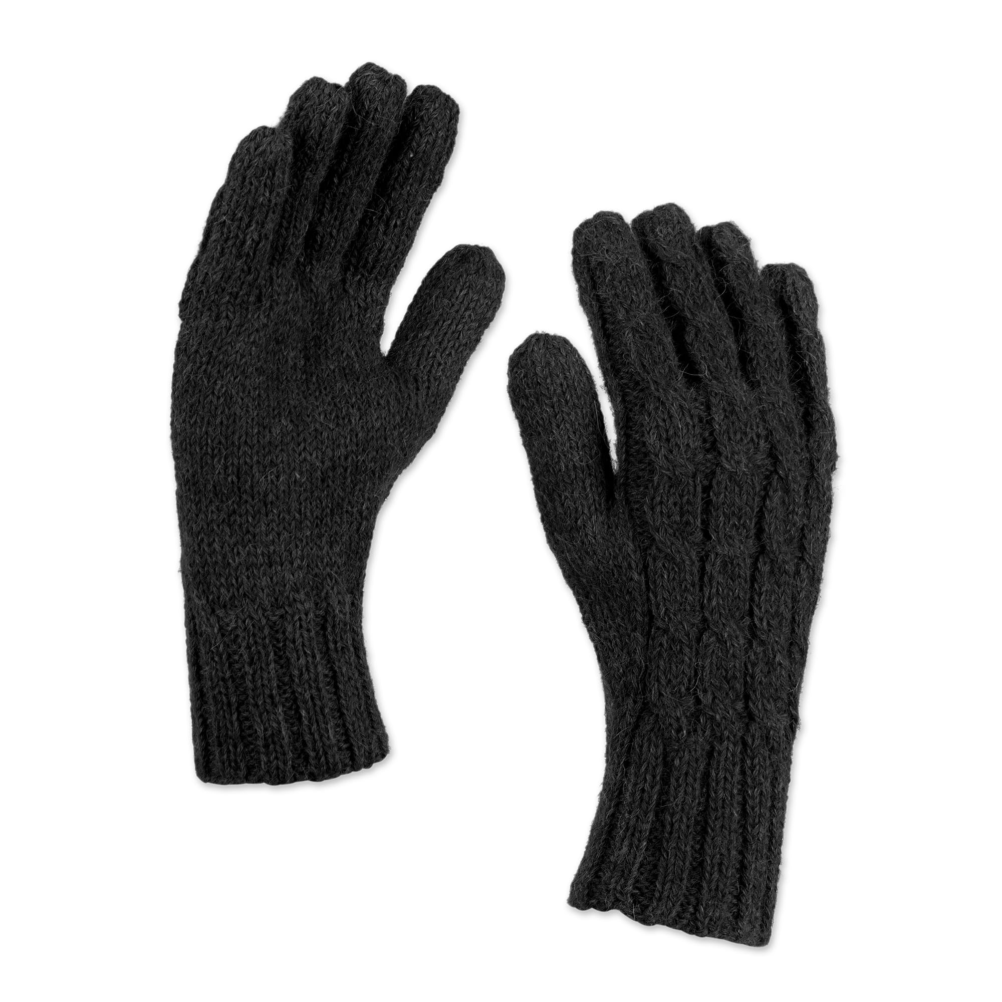 NOVICA Artisan Handmade 100% Alpaca Gloves Cable Knit