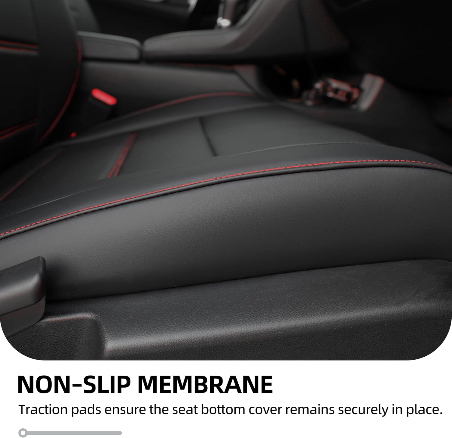 Lolcar Custom Fit Civic Seat Covers for Honda Civic 2016 2017 2018 2019 2020 2021 Hatchback EX,Sport Touring,EX-L - 5-Seats Leather Full Set，Black red line(60/40 Split Seatback)