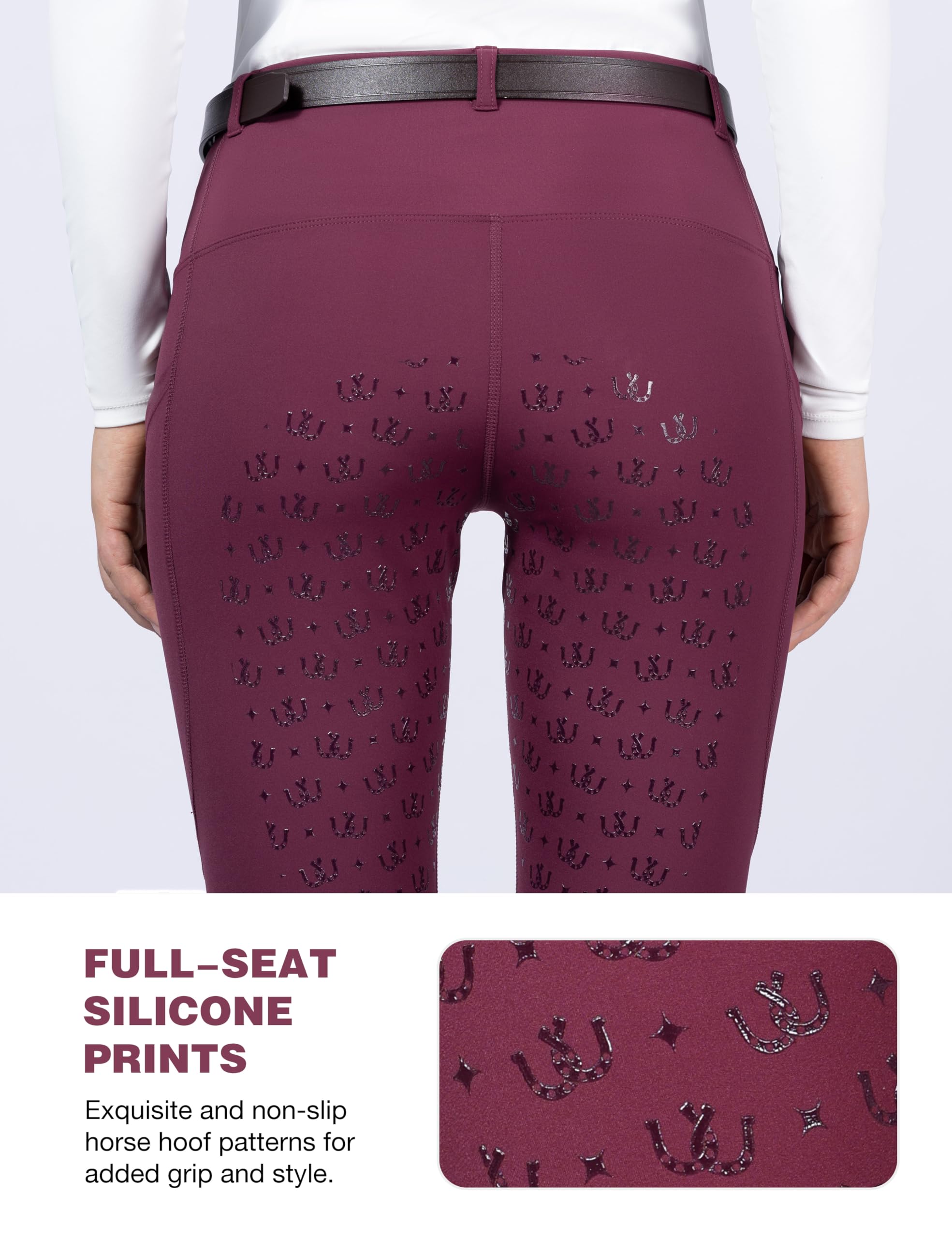 Harrison Howard Pantaloni da equitazione con tasche laterali e passanti per cintura, traspiranti, con seduta intera, aggiungono presa e sicurezza per i ciclisti