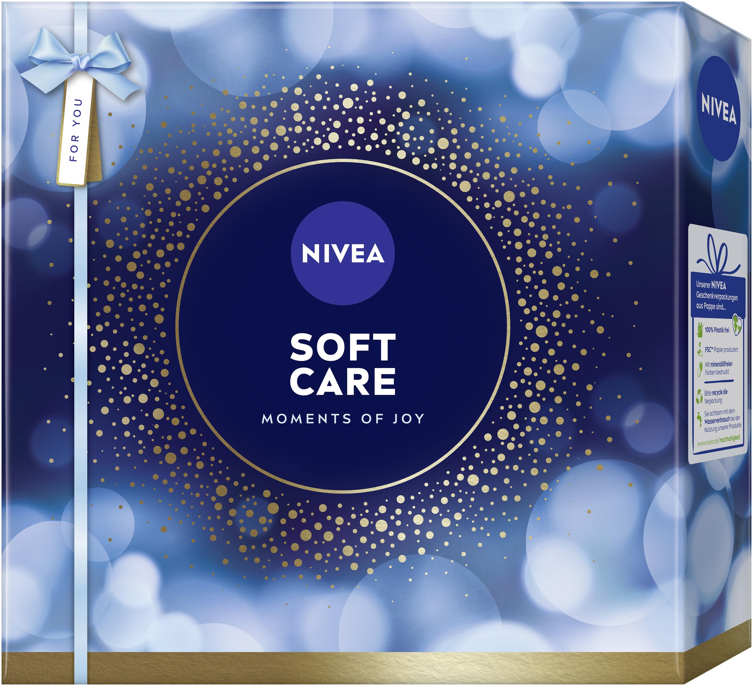 NIVEA Coffret cadeau Soft Care femme gel douche 250ml lotion corps 400ml soin jour 50ml gel lavant 150ml