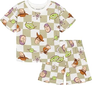 Disney Waffle Knit T-Shirt and Shorts Outfit Set Newborn to Little Kid Sizes (0-3 Months - 5)