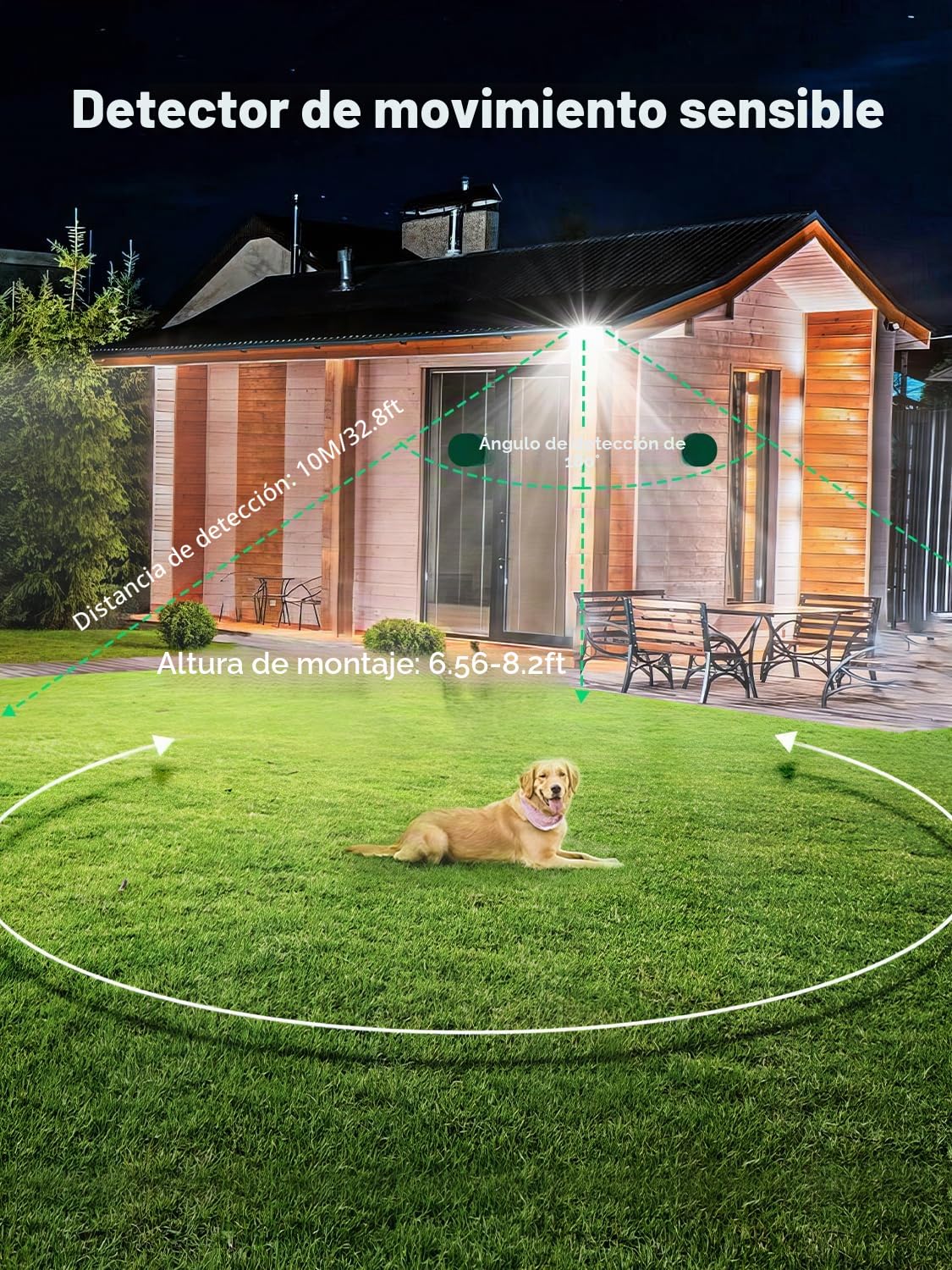 Focos LED Exterior con Sensor Movimiento 150W,15000LM Foco Exterior Potente con Mando a Distancia,6500K Blanco Frío Foco Proyector, IP66 Impermeable Luz LED para Jardín Terraza Garaje