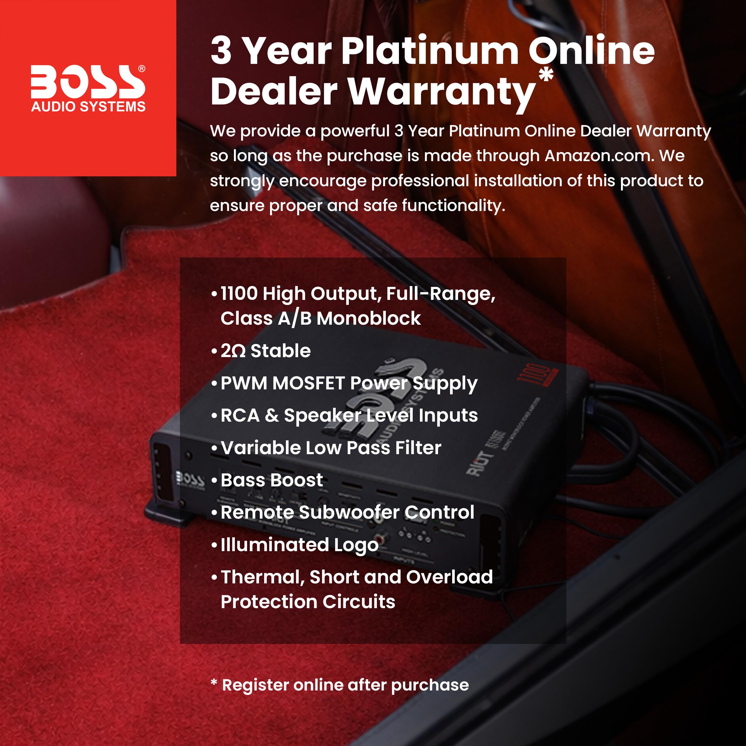 BOSS Audio Systems R1100M ライオットシリーズ カーオーディオ サブ