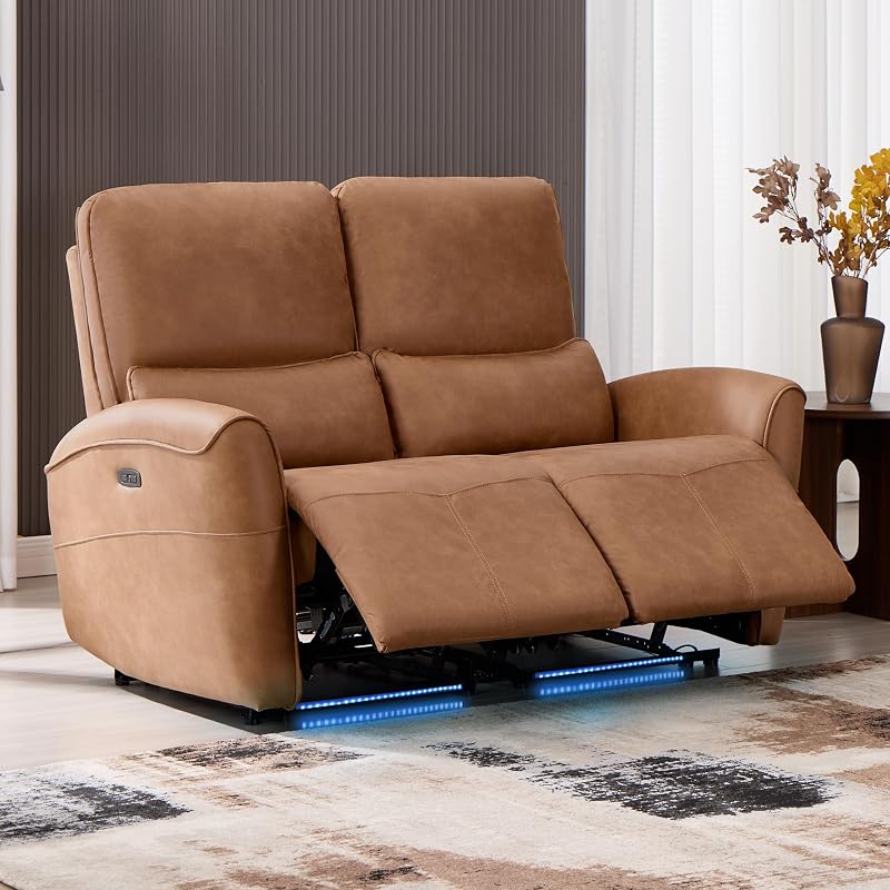 Bonzy Home Power Loveseat Recliner Sofa, Brown
