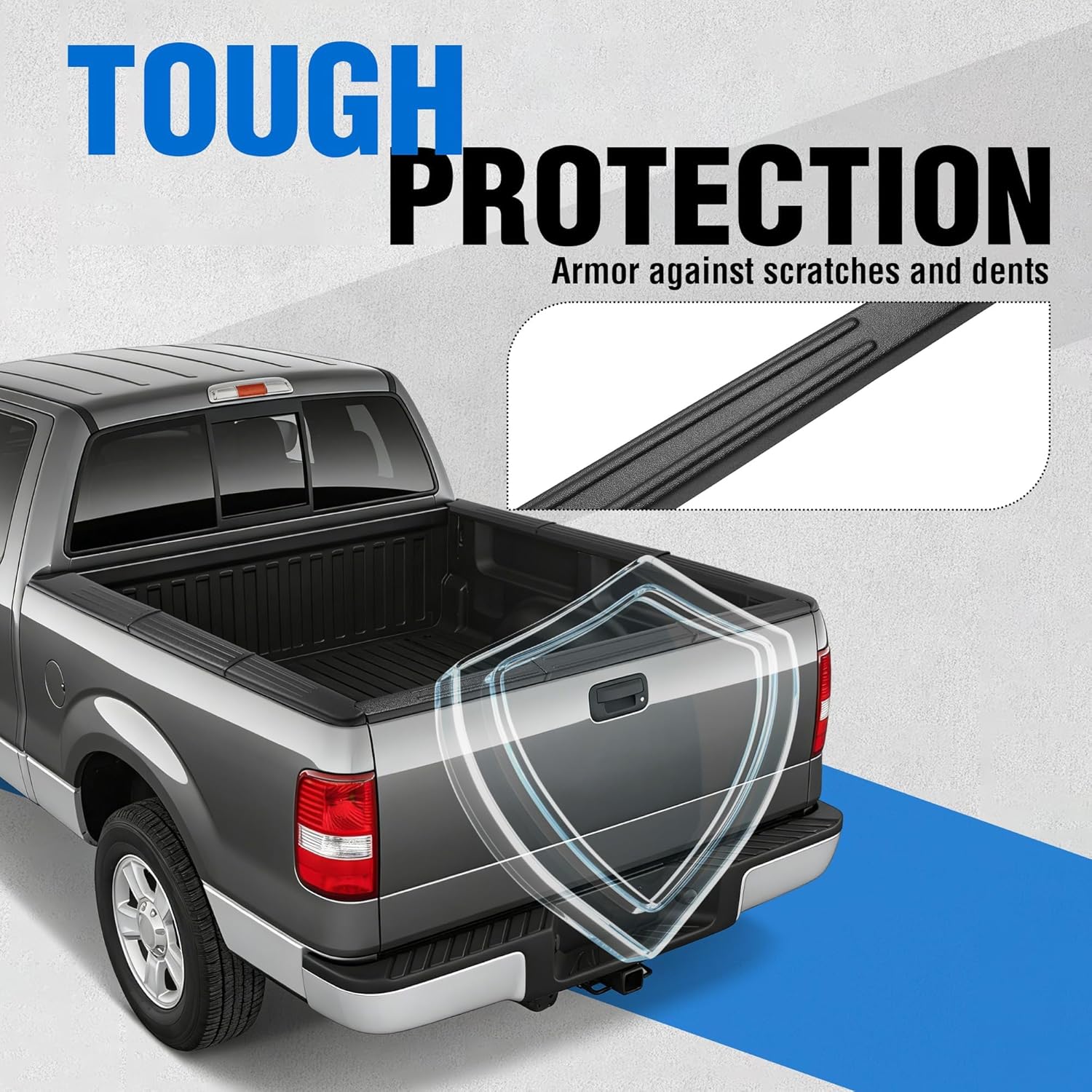 5.5' RH & LH Bed Rail Cap & Tailgate Molding Cap Top Trim Kit Compatible with 2004-2005 Ford F-150 New Body Style Except King Ranch Replace for 4L3Z-9940602-AAA, 4L3Z-84291A40/41-AAA