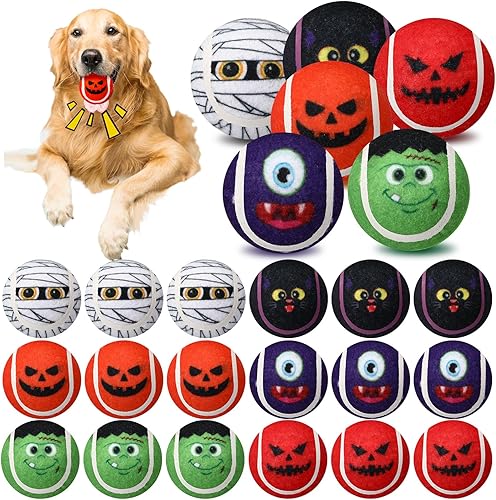 Miniatura 10 de Civaner 18 Pelotas de Tenis Chirriantes de Navidad para Perros de 2.5 Pulgadas Juguetes para Perros a Granel Pelota para Perros Pequeños Medianos