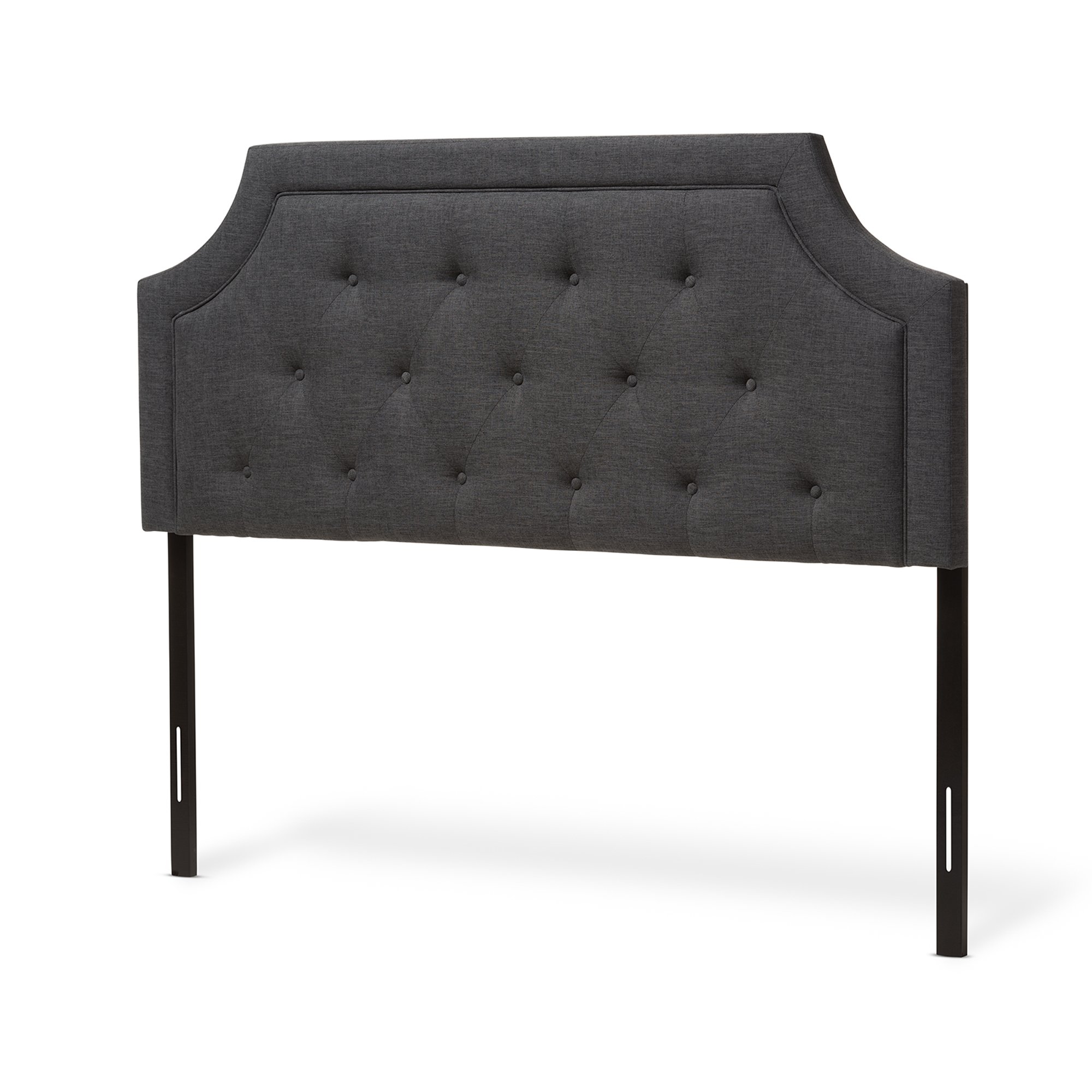 Baxton StudioJosephine Modern and Contemporary Dark Grey Fabric Full Size Headboard, Full, Dark Grey