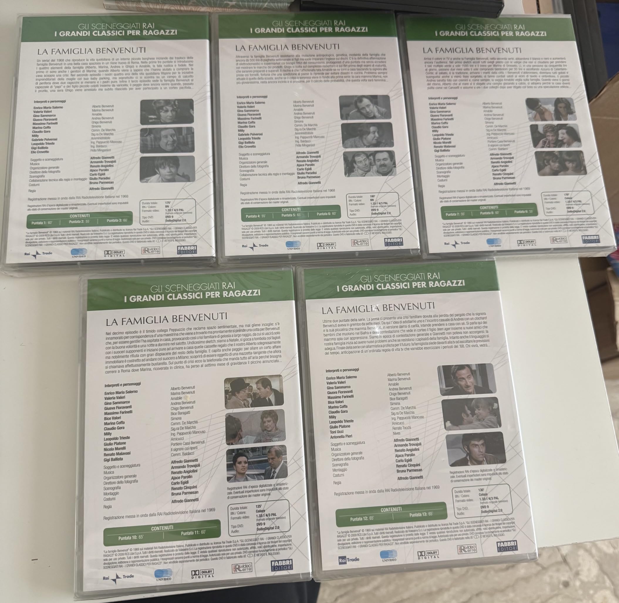 La Famiglia Benvenuti, Gli Sceneggiati RAI, I Grandi Classici per Ragazzi, 5 DVD, Puntate 1-13
