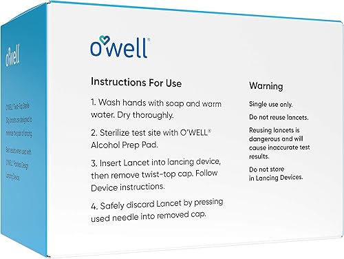 Miniatura 5 de O Well - Kit de dispositivo de punción + lancetas superiores estériles de 100 O, calibre 30 (para piel regular y delgada)