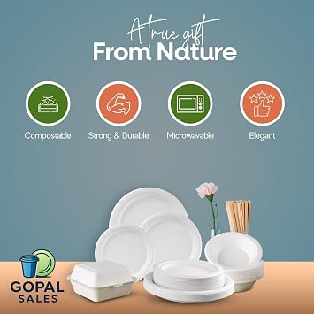 50pcs Takeaway Burger Boxes, 6inch 17oz / 480ml, Made from Natural Sugarcane Pulp, Eco-Friendly Clamshells, Disposable Food Containers, Compostable Biodegradable, Sugarcane bagasse