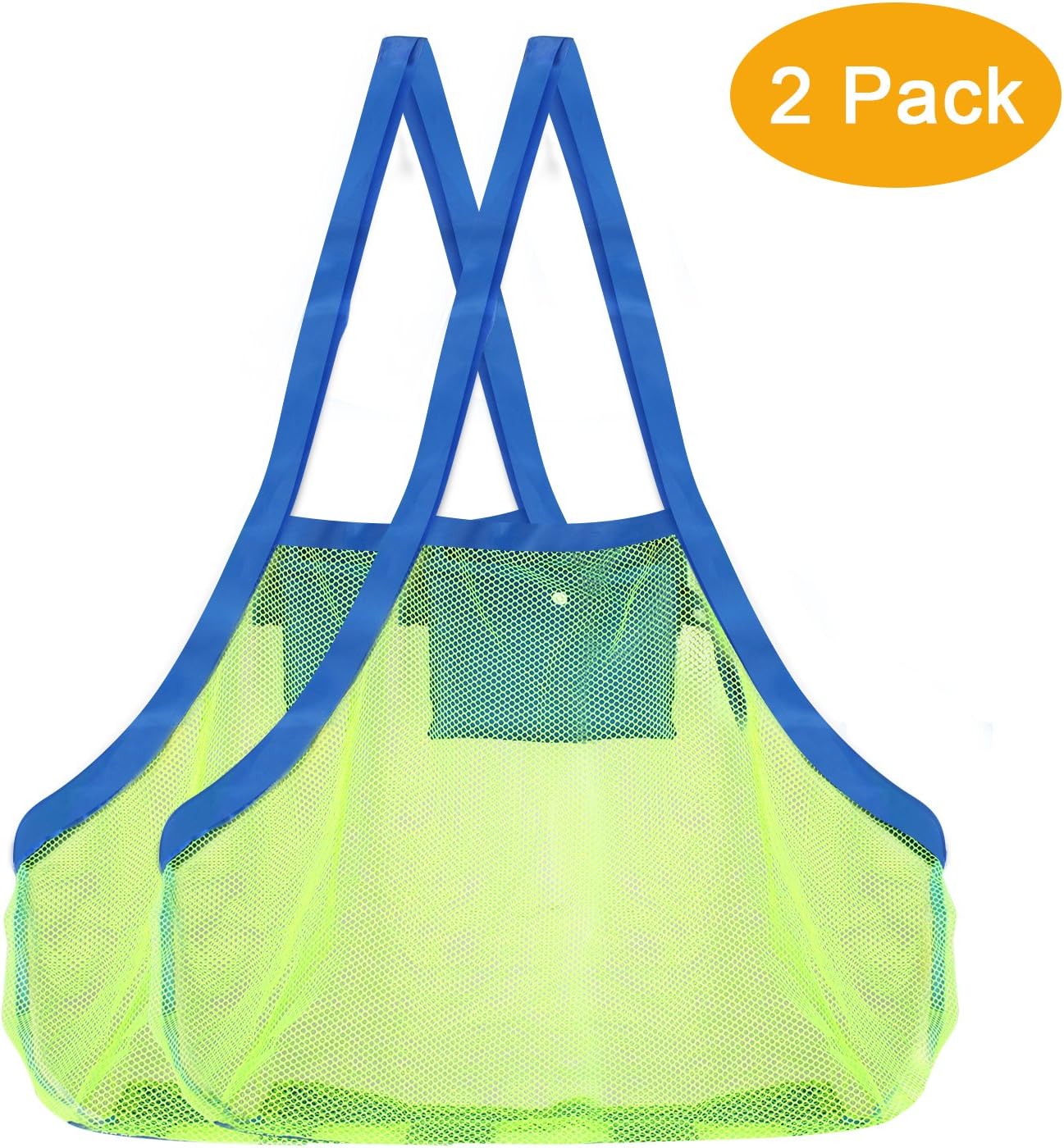 2 Pack Mesh Beach Bag Tote (XL Size) - Sand Beach Toy Bag Away from Sand or Water for Holding Toys & Swimming Equipment ¡