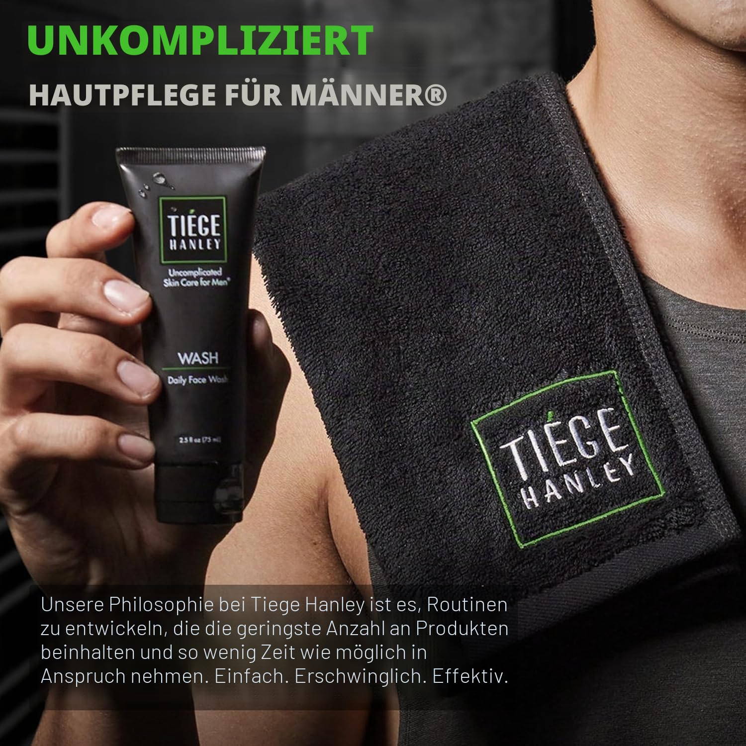 Tiege Hanley Herren-Hautpflegesystem – Stufe 1,Herren-Routine-Produkt-Set: Gesichtsreinigung, Morgen-Feuchtigkeitscreme,Reinigen, straffen und hydratisieren Sie Ihre am besten aussehende Haut