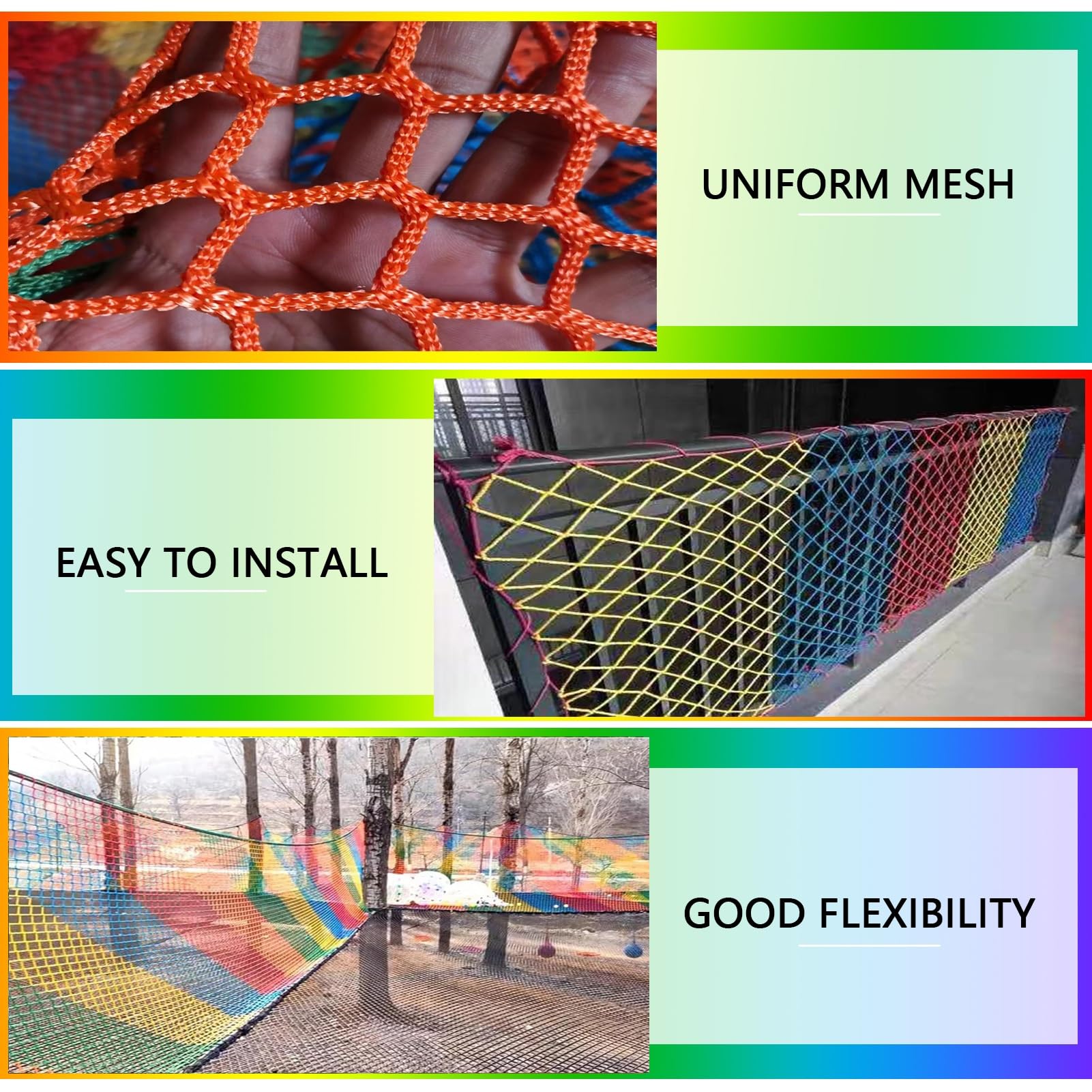 Red de Remolque, Red Cuerda Seguridad Sin Nudos Resistente A Desgarros, Red Anticaída para Escaleras de Balcón, Personalizable ZLRBN(2x3m/7x10ft)