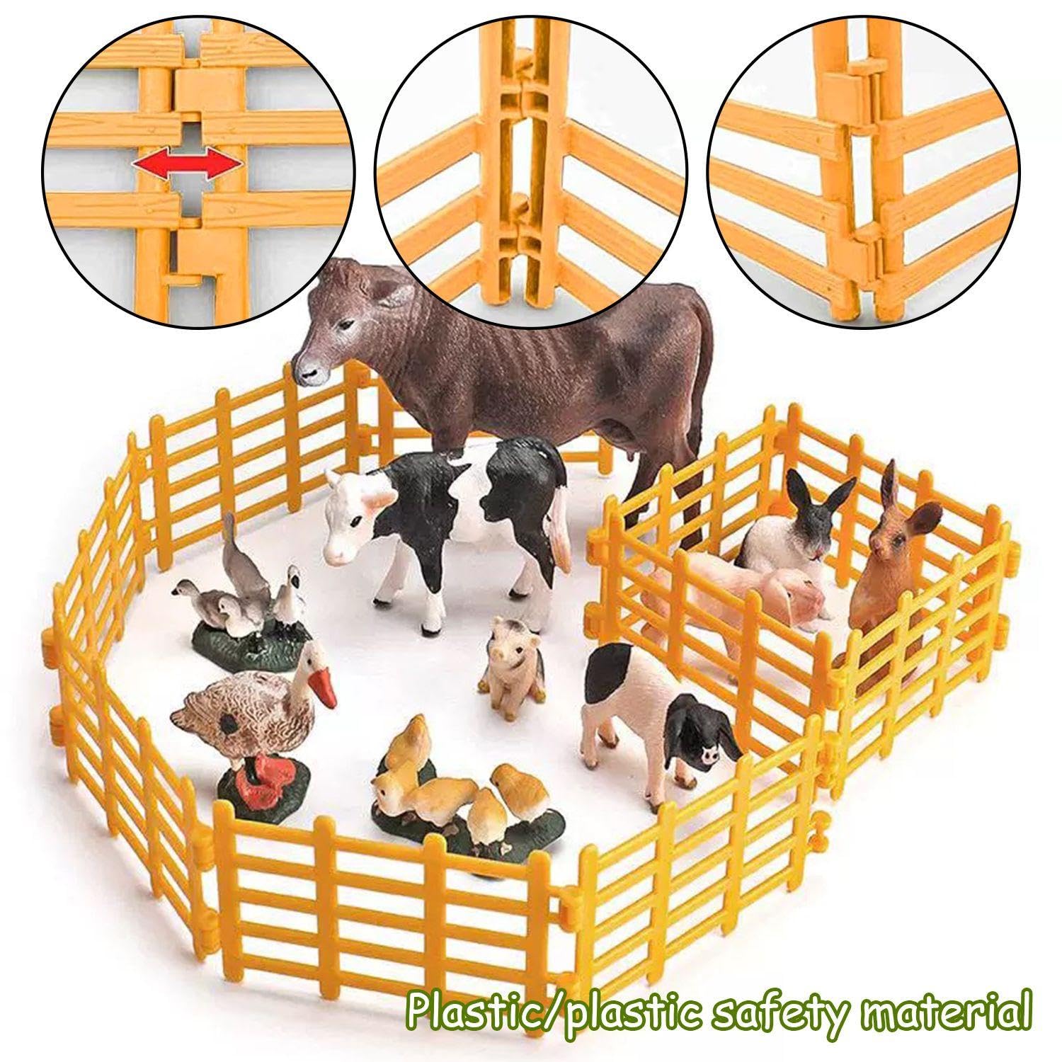 Mini Recinzioni da 60 Pezzi, Giocattoli Simulati per Recinzione Stabile, Decorazioni per Scene di Fattoria, Giocattoli Modello per Recinzione per Animali