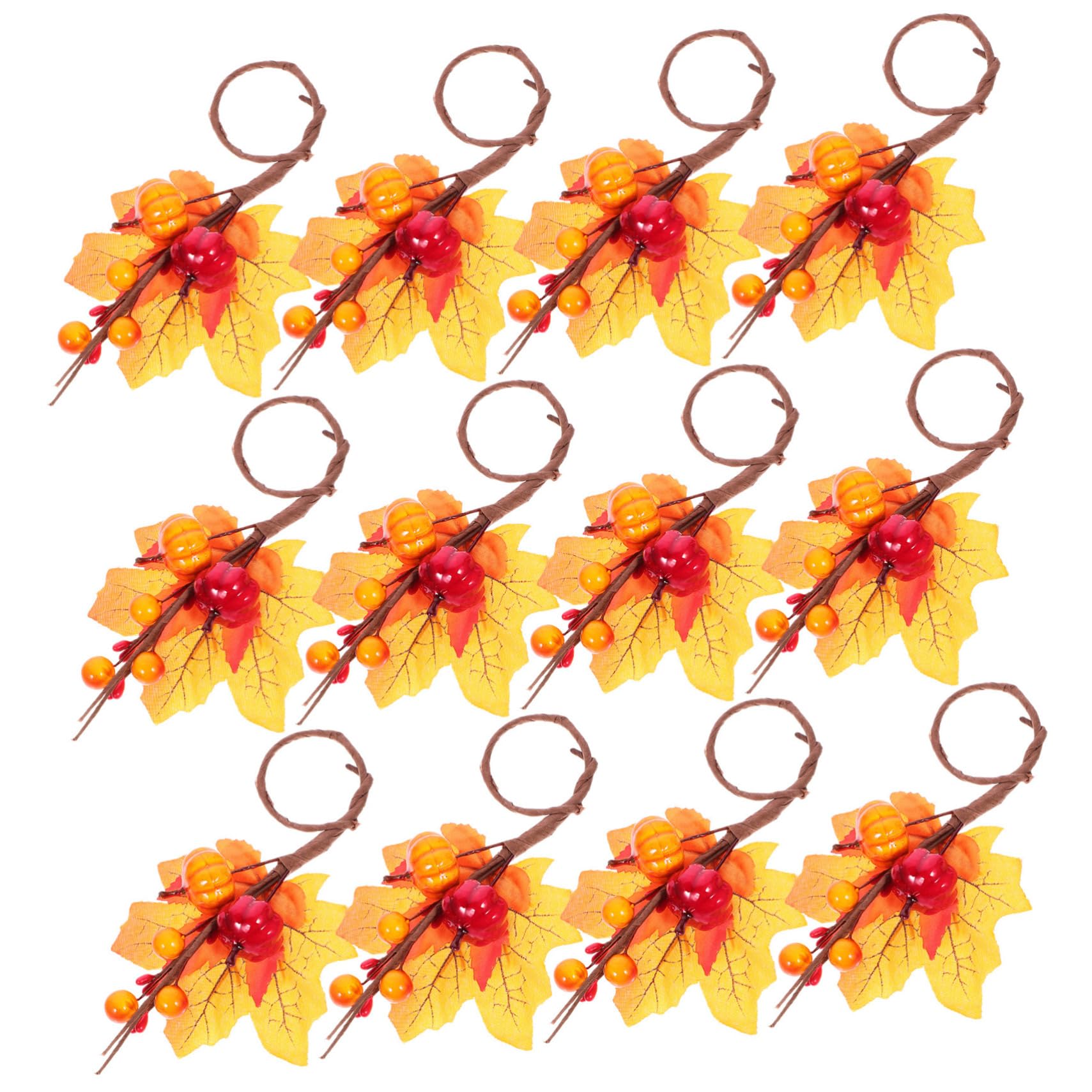 COLLBATH Porte-Serviettes en Feuille Dérable Anneaux De Serviette pour Lautomne Boucles De Serviette De Thanksgiving Anneaux De Serviette Décoratifs