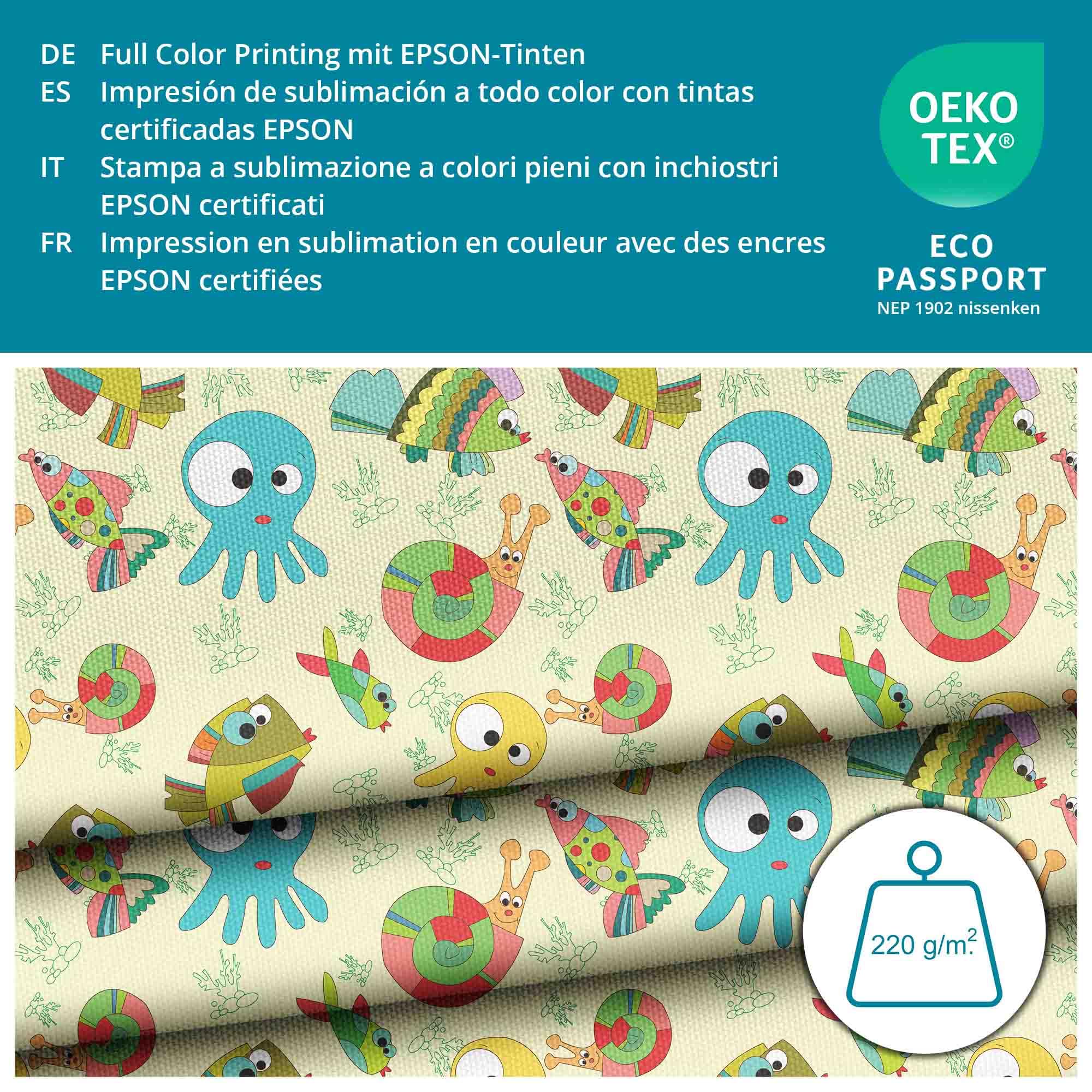 DreamRoots Tessuto Impermeabile al metro 160 cm Larghezza, 220 g/m² 600D, Stoffa per Cuscini Esterni - Dachshund 2M