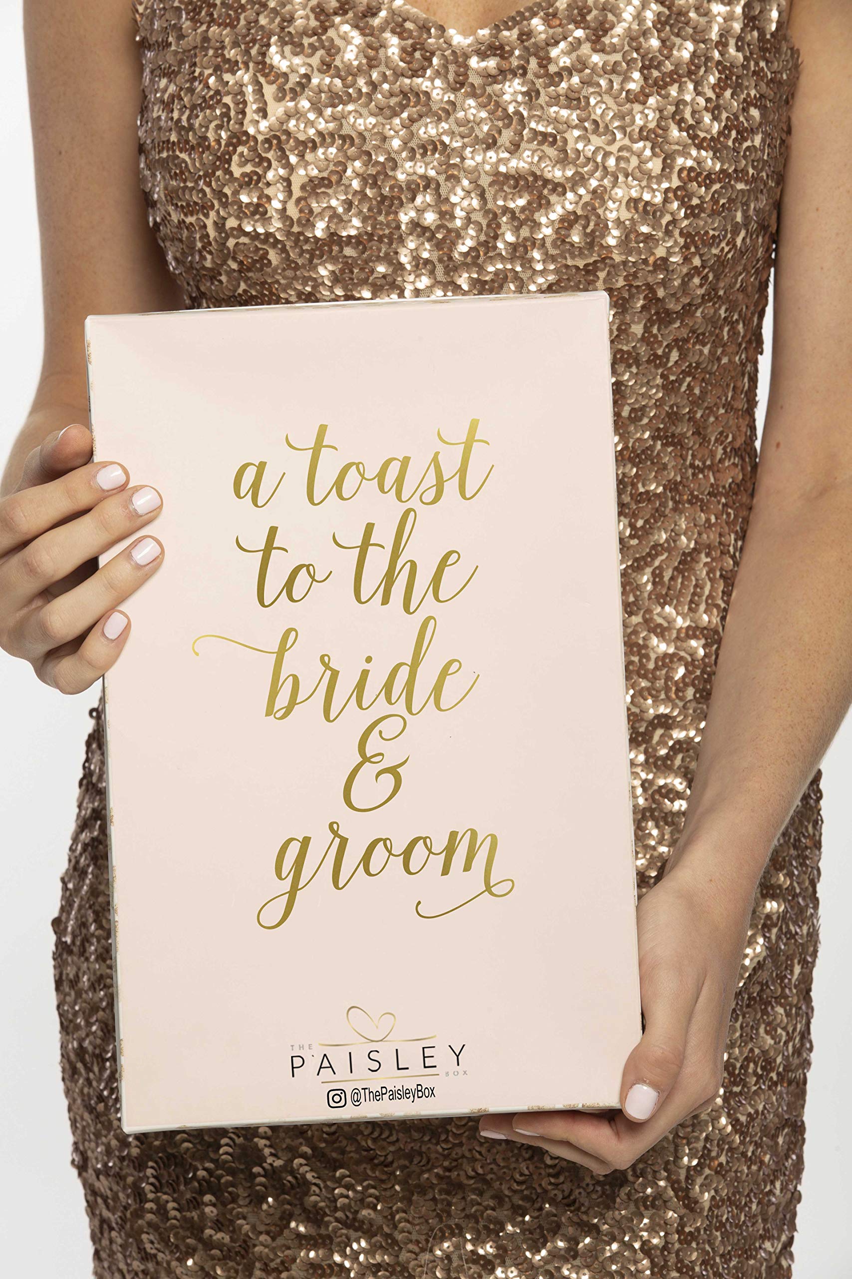 The Pasiely Box Mr. and Mrs. Champagne Flutes - Crystal Wedding Champagne Flutes with Gift Box (Mr. and Mrs.)