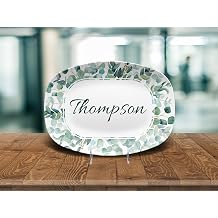 Family Name Personalized Platter, Custom Plate Platter, Wedding Platter, Personalized Gift, Custom Serving Tray, Last Name Platter-Platter With Stand
