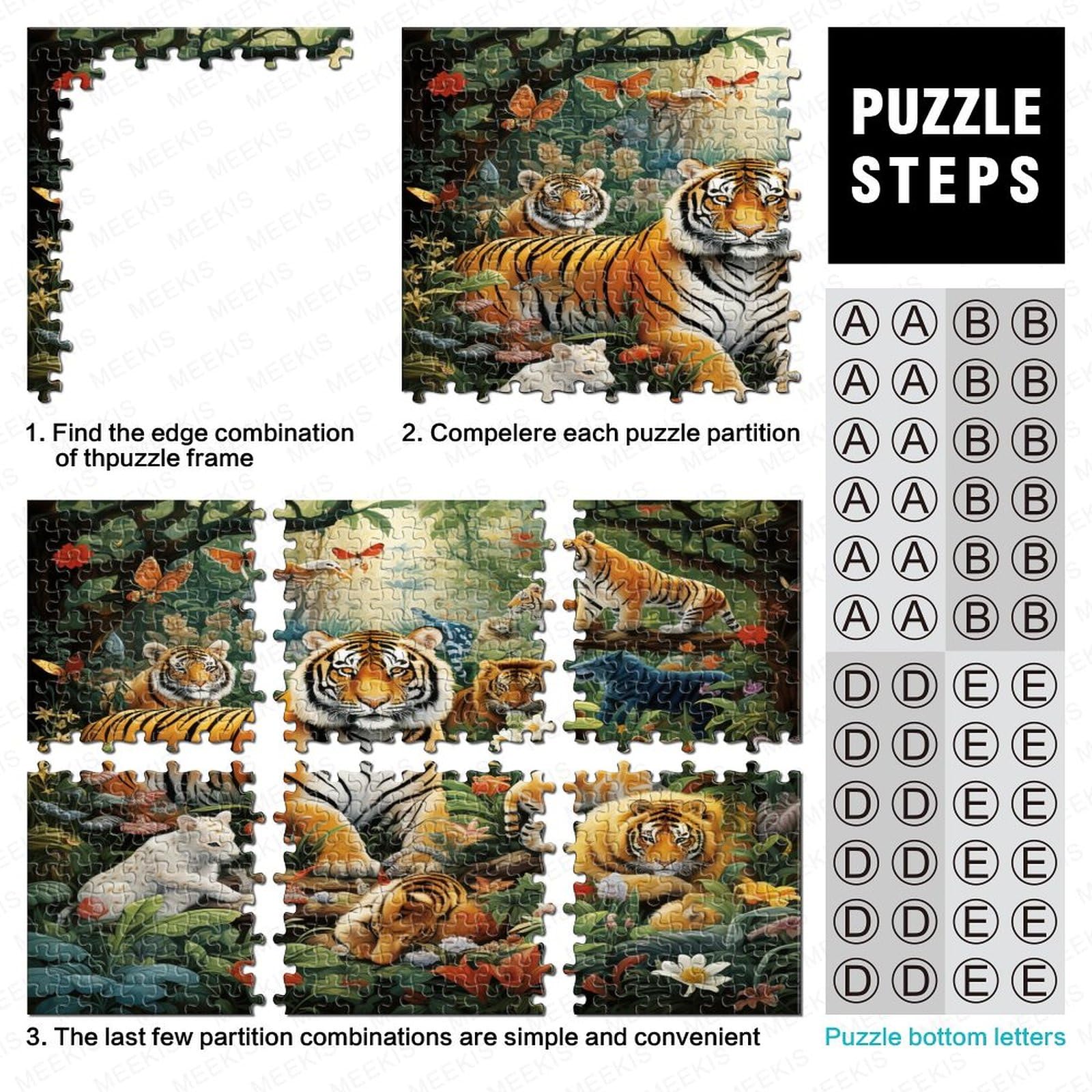 Jungle Animals Puzzle 1000 sztuk Puzzle Dla Dorosłych Drewniane Puzzle Gra Edukacyjna Dla Dorosłych Wyzwanie Zabawka Prezent Dla Wszystkich Kobiet I Mężczyzn 1000 sztuk (75 x 50 cm)