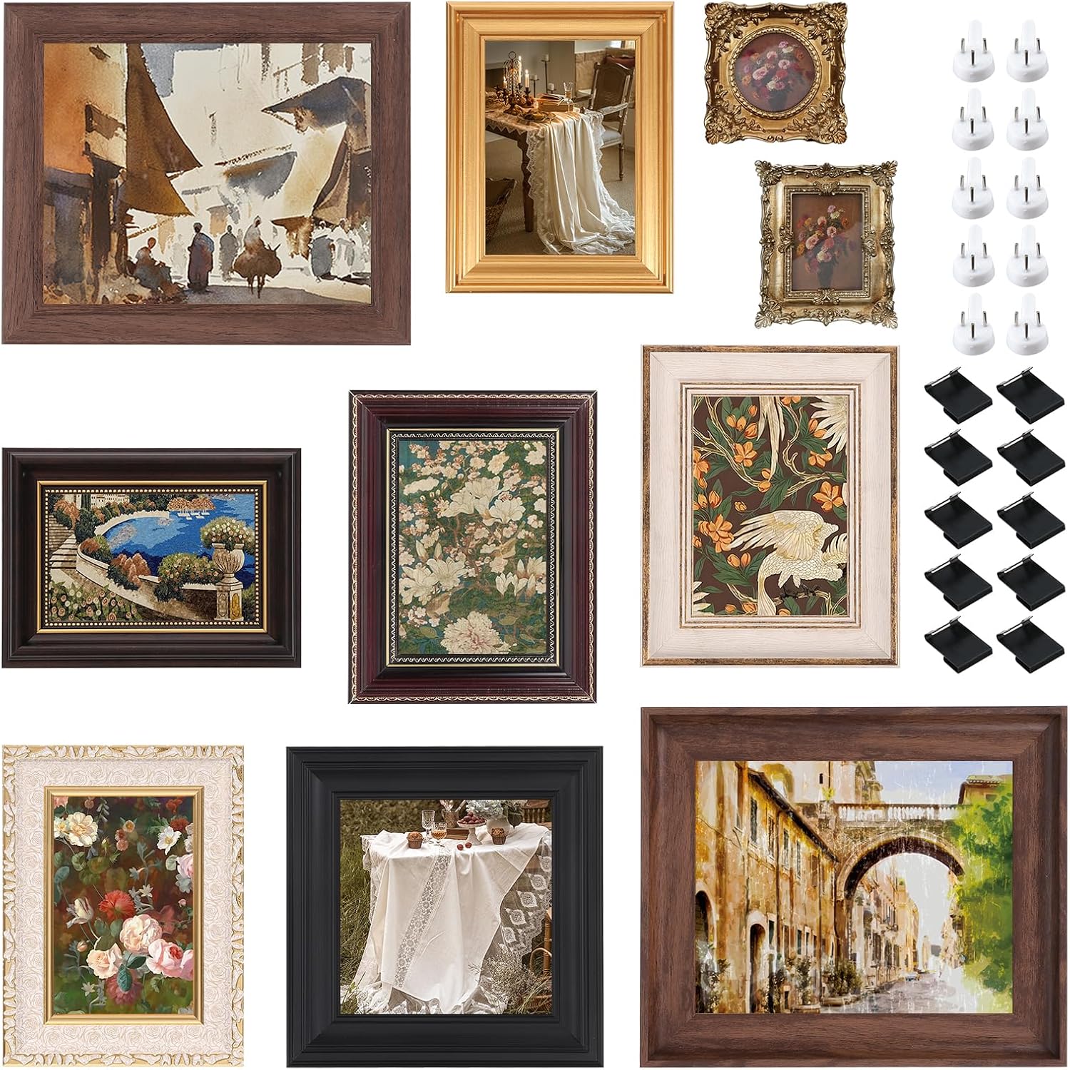 10 Pack Vintage Picture Frames for Wall or Tabletop Display Ornate Vintage Picture Frames Vintage Wall Art for Gallery Bedroom Living Room Antique Photo Frame for Wall Décor