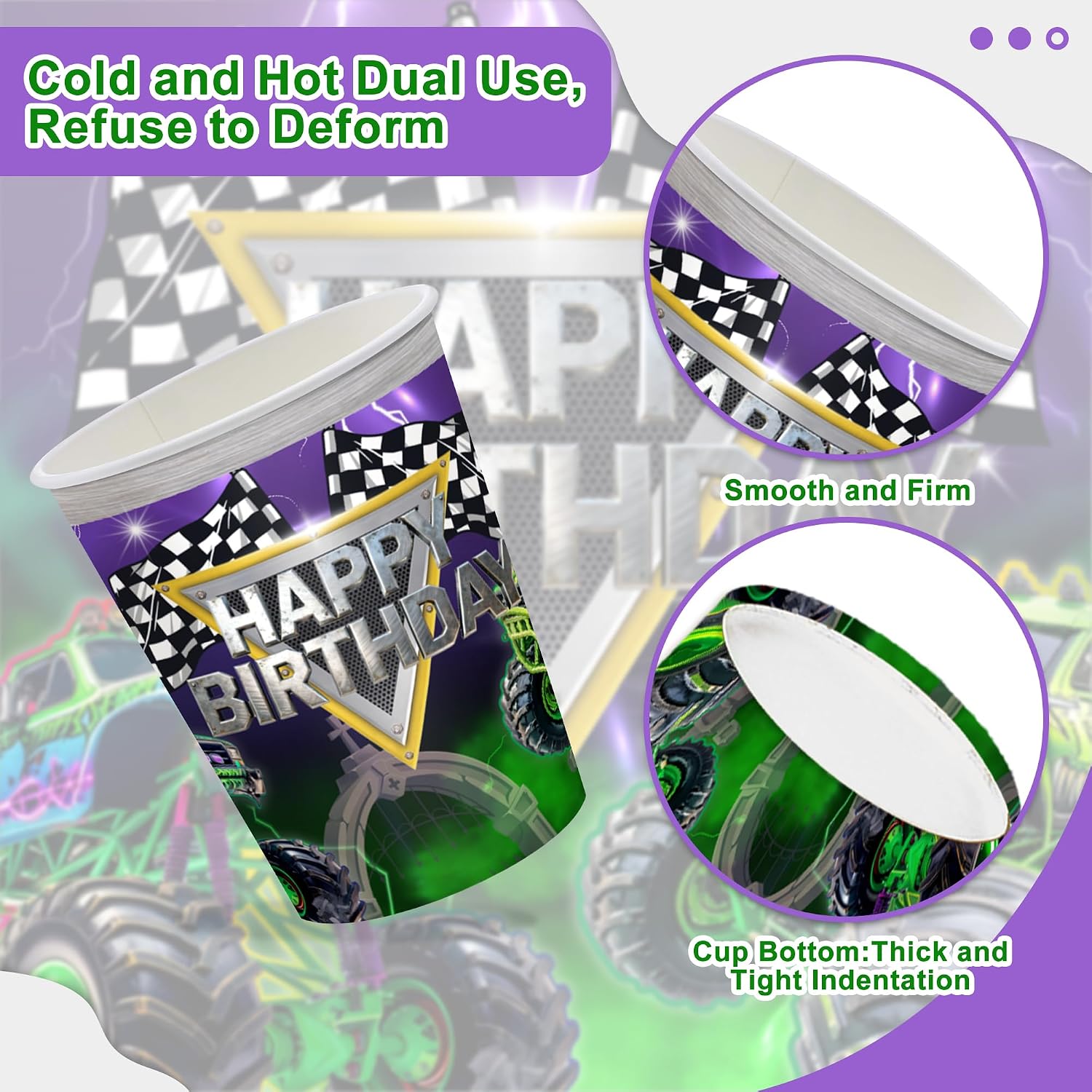 120PCS Monster Truck Party Supplies for Child Boys Kids Birthday Gravedigger Jam Theme Bday Party Decorations Truck Car Monster Jan Tableware Set Pregnancy Plates Napkins Cups Set for 20 Guests