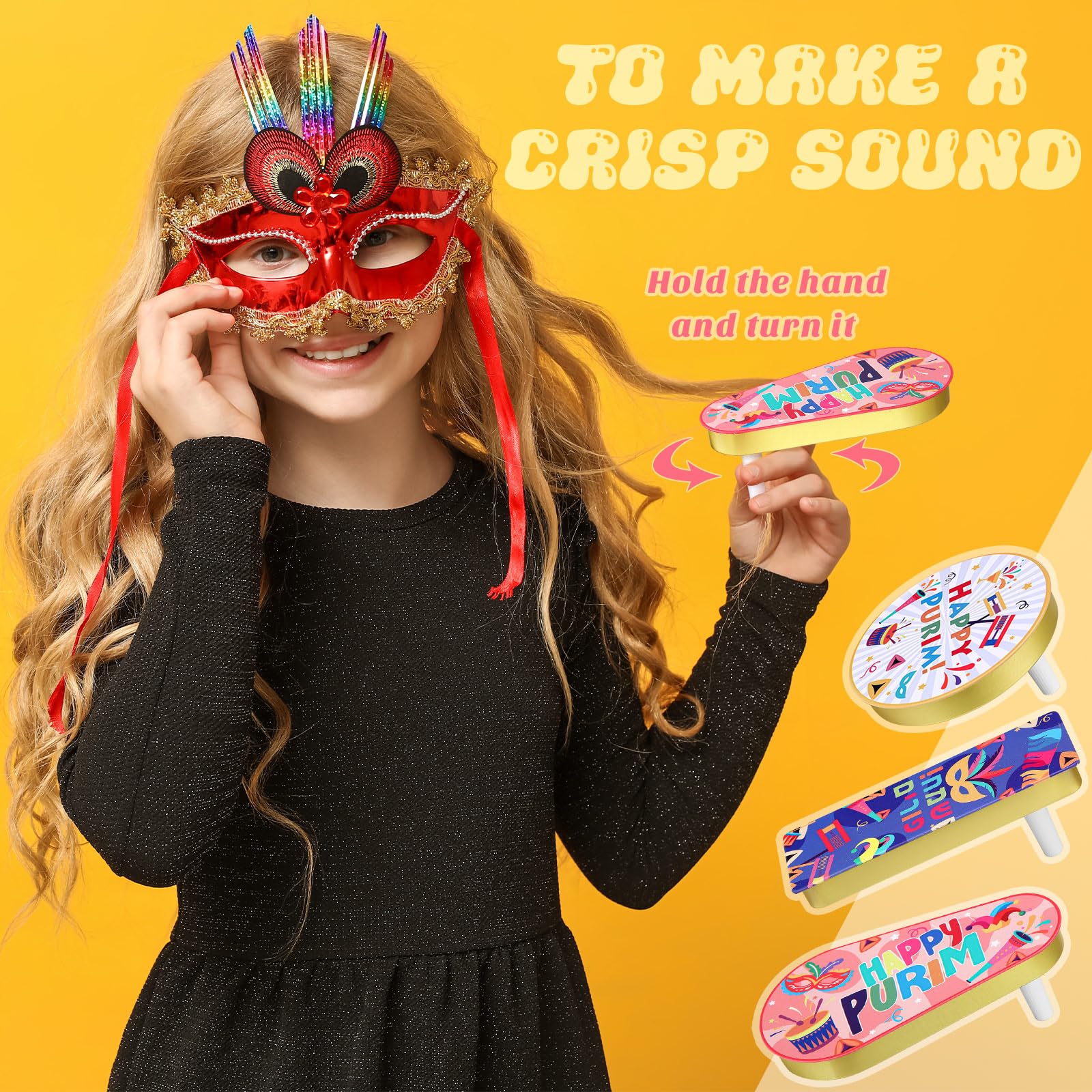 Lukmaa 60 Pcs Purim Gragger Metal Noise Makers Colorful Party Noise Makers Bulk Novelty Assorted Color Purim Gragger Party Favors for Holiday Celebration