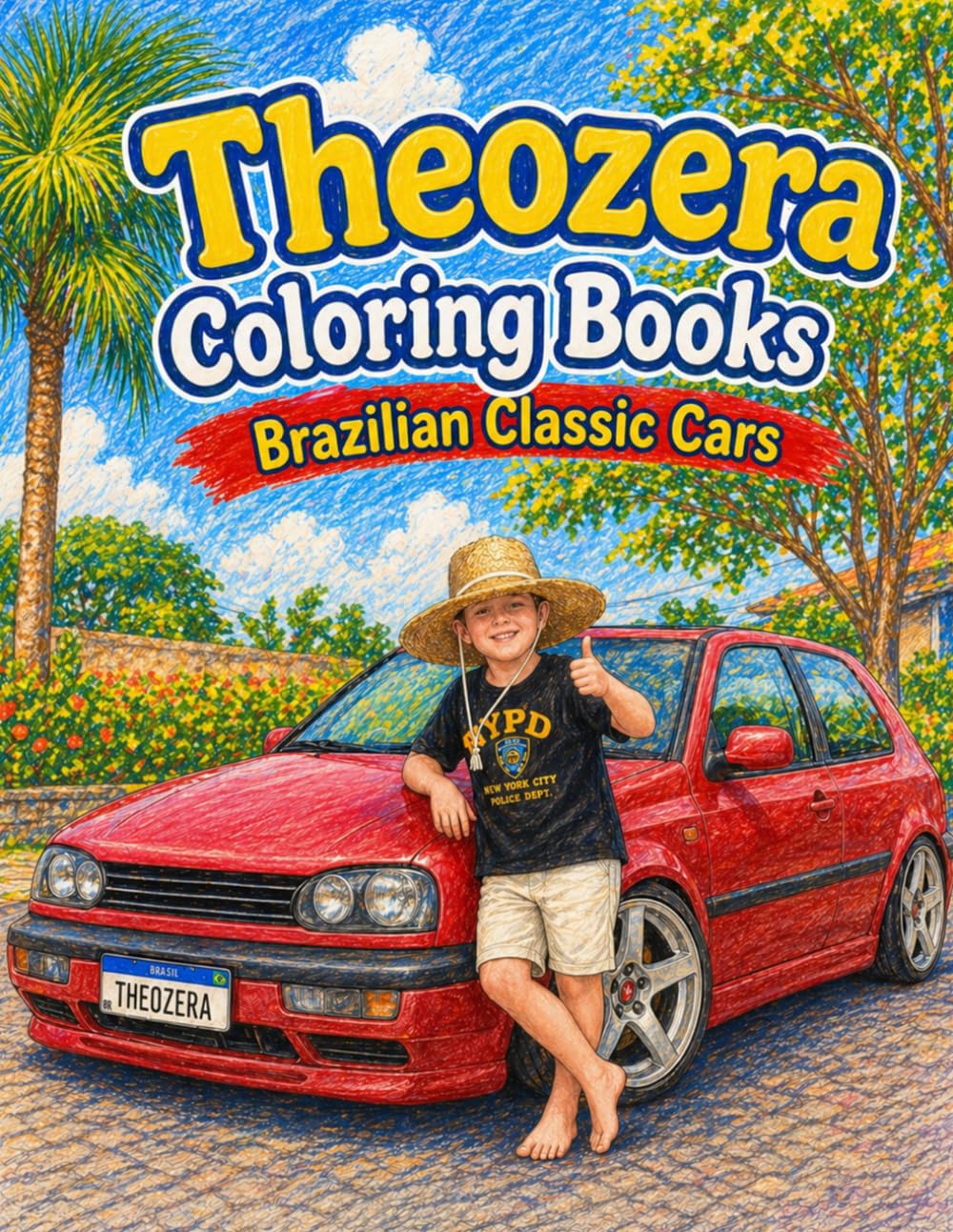 Brazilian Classic Cars: A Fun Car Coloring Book for Kids and Car Lovers (Theozera Coloring Books)