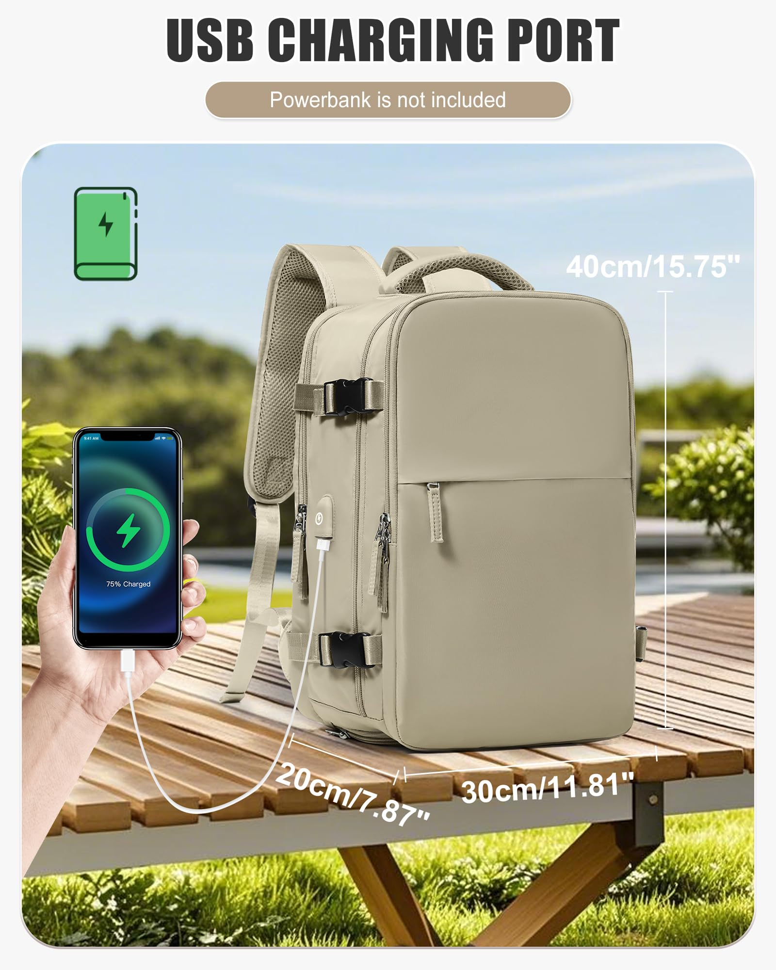 BJLFS Zaino da Viaggio con Sottovuoto Ryanair 40x30x20 Wizzair Bagaglio a mano 40x20x25 Ryanair con Pompa Borse da Cabina per Easyjet 45x36x20 con compressione sottovuoto,Zaino Casual per Laptop