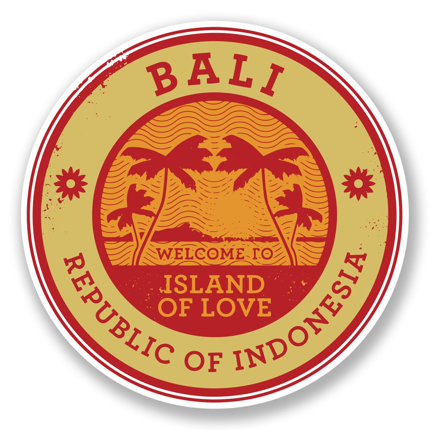 Destinationvinyl Multi 2 X 10Cm Bali Indonesia Vinyl Sticker Decal Laptop Luggage Travel Tag #6490 (10Cm X 10Cm)