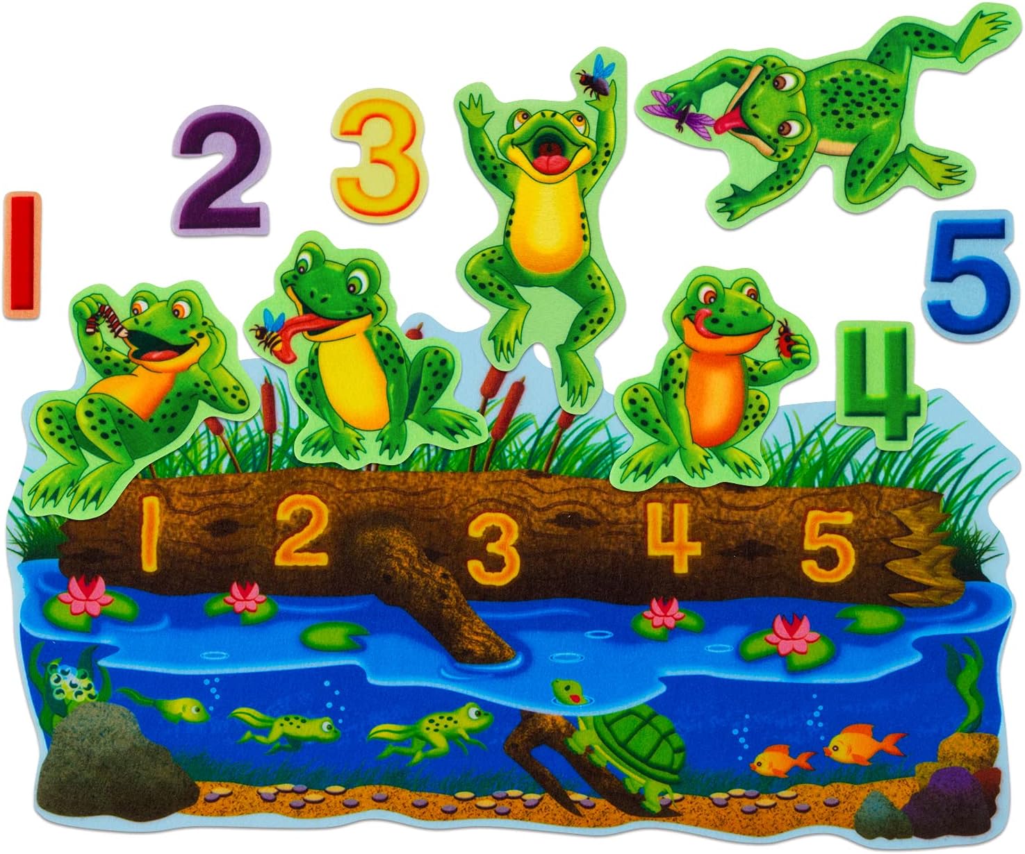 Little Folk Visuals Five Speckled Frogs Precut Felt Pieces, 11 Pieces Set