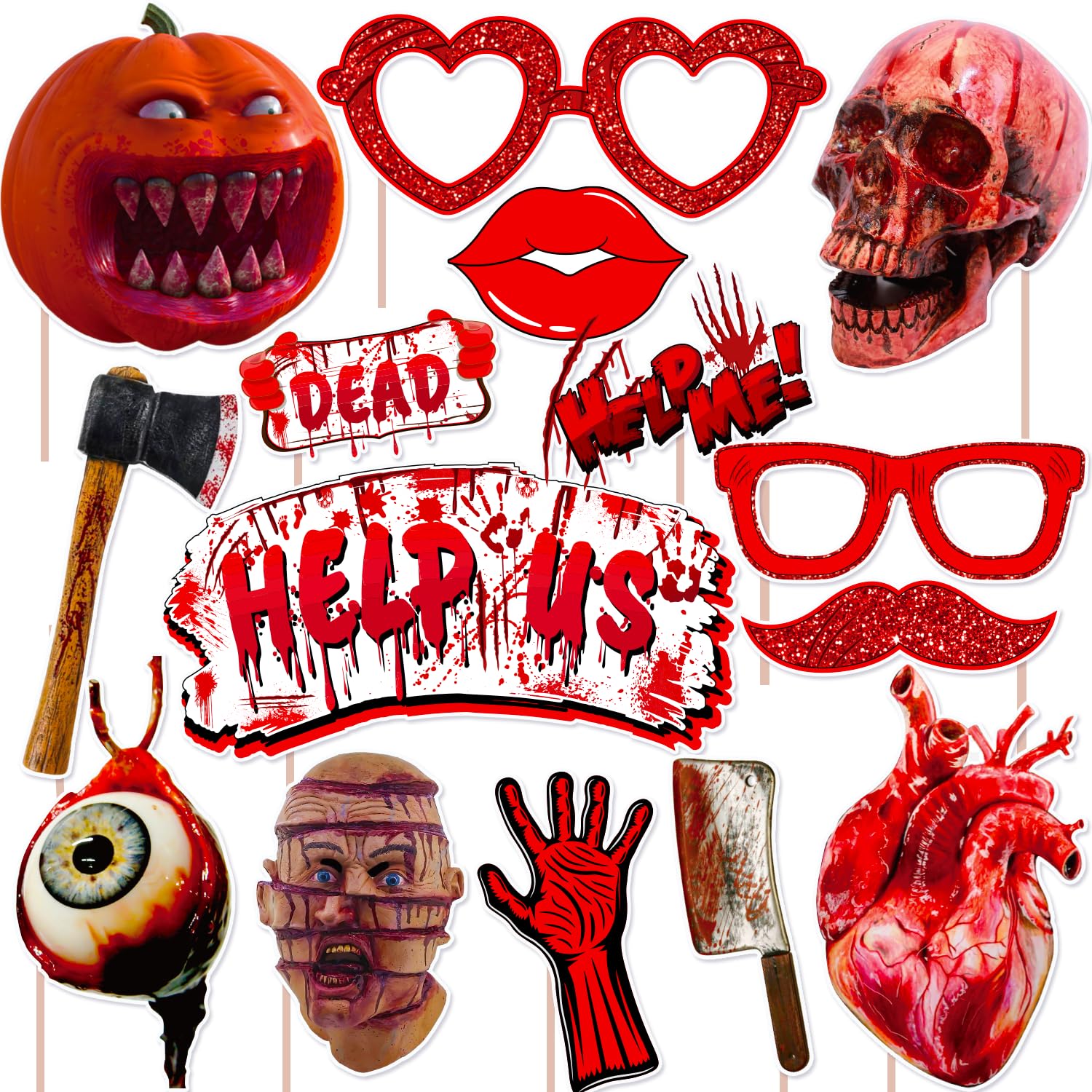 Halloween Bloody Party Decorations Photo Booth Props Scary Halloween Decorations Photo Booth Props Scary Horror Birthday Party Photo Booth Kits