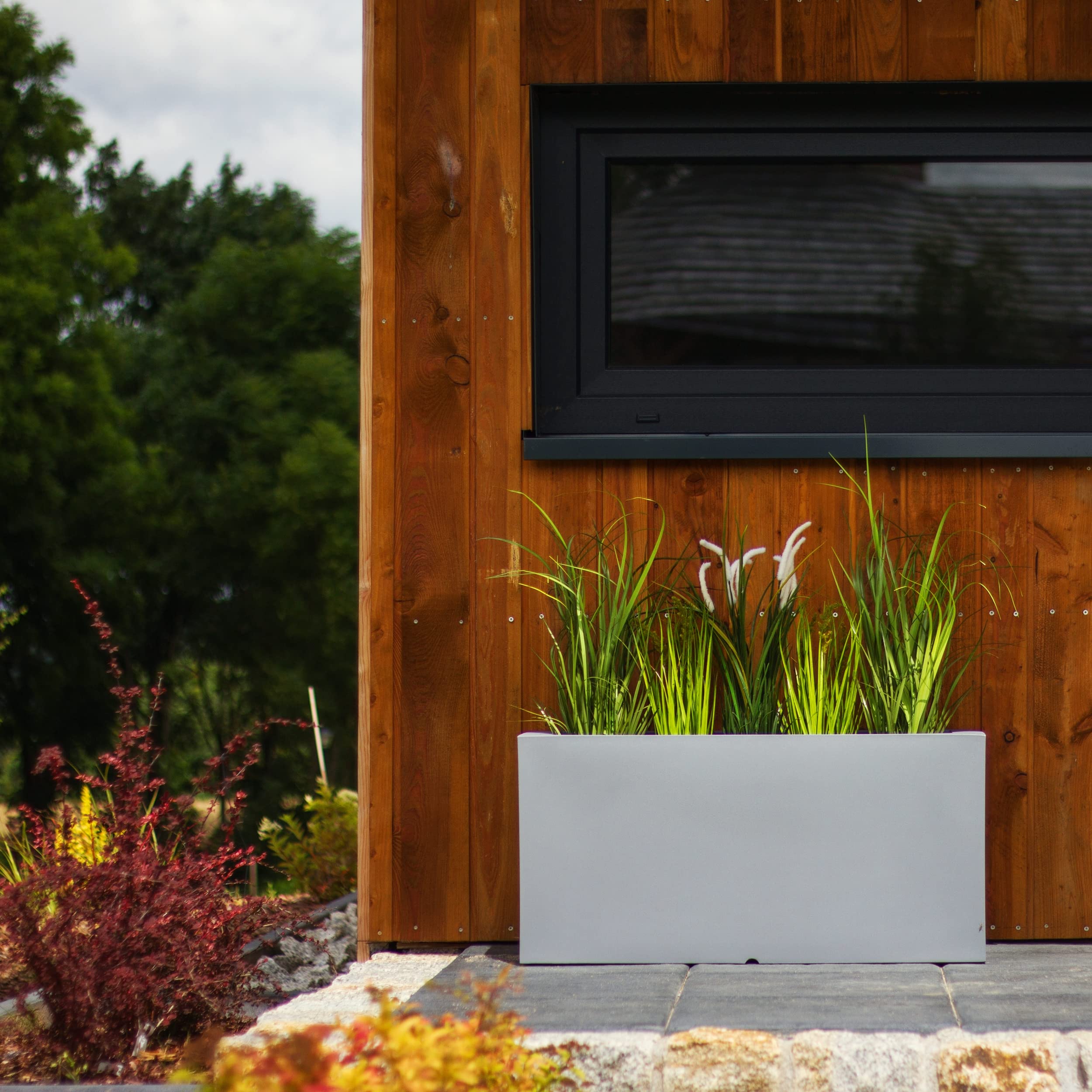 Großer Blumentopf Aus Cortenstahl – 35x75x38 Cm, Wetterfest, Mit Innenkasten Für Garten & Balkon