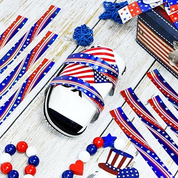 Henoyso 500 Pcs Veterans Holographic Paper Wristbands for Events,Patriotic