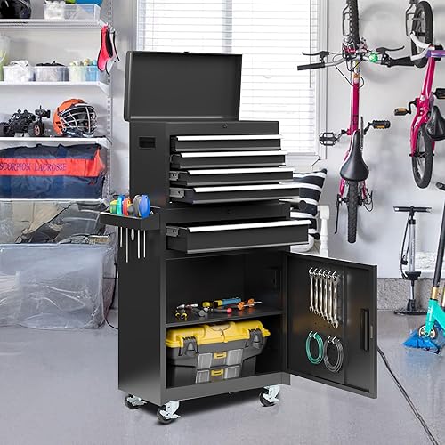 Miniatura 2 de VIWAT Cofre de herramientas de 5 cajones, organizador de caja de herramientas con embalaje mejorado, ruedas bloqueables, caja de herramientas