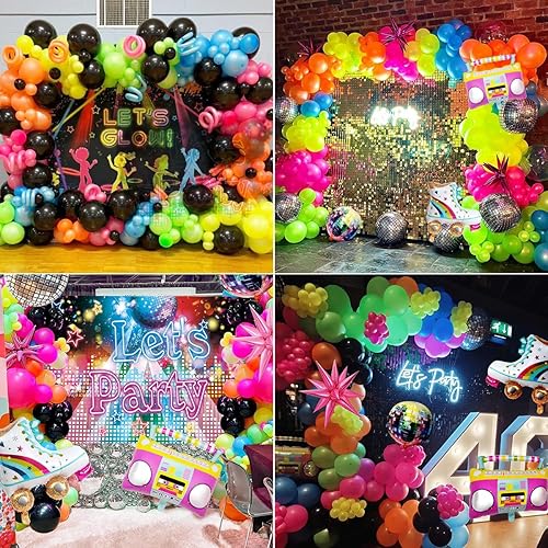 Miniatura 7 de Globos de regreso a los años 80 y 90, 122 globos de discoteca de los años 80 y 90, kit de globos de discoteca, globo de aluminio de radio de disco
