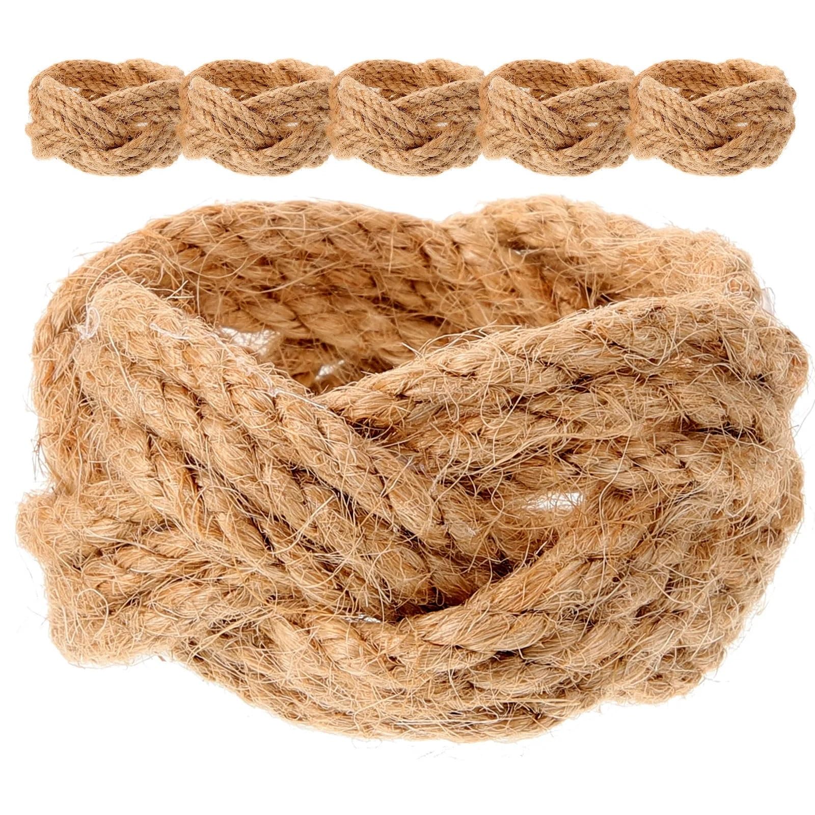 Serviettenringe, 24 Stück, Braun, Bauernhaus, Juteseil, gewebt, dekorative Halter
