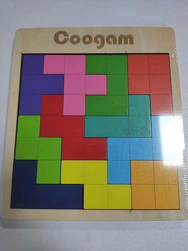 Miniatura 9 de Coogam Rompecabezas de madera con patrón de bloques de cerebro juego con 60 desafíos, juguete de construcción ruso 3D de madera en forma de tangram,