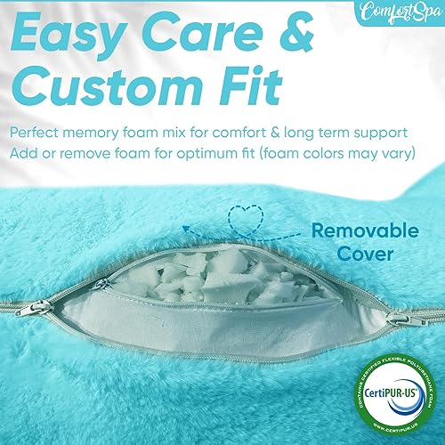 Miniatura 6 de ComfortSpa Almohadas de lectura para sentarse en la cama para adultos, almohada de espalda para sentarse en la cama, brazos, bolsillos y funda