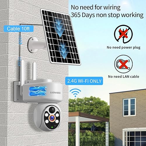 Miniatura 2 de Cámaras de seguridad inalámbricas solares para exteriores, cámaras WiFi para seguridad del hogar alimentadas por batería, seguimiento automático,