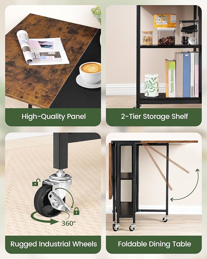 Amazon.com - CHOEZON Folding Dining Table, Movable Dining