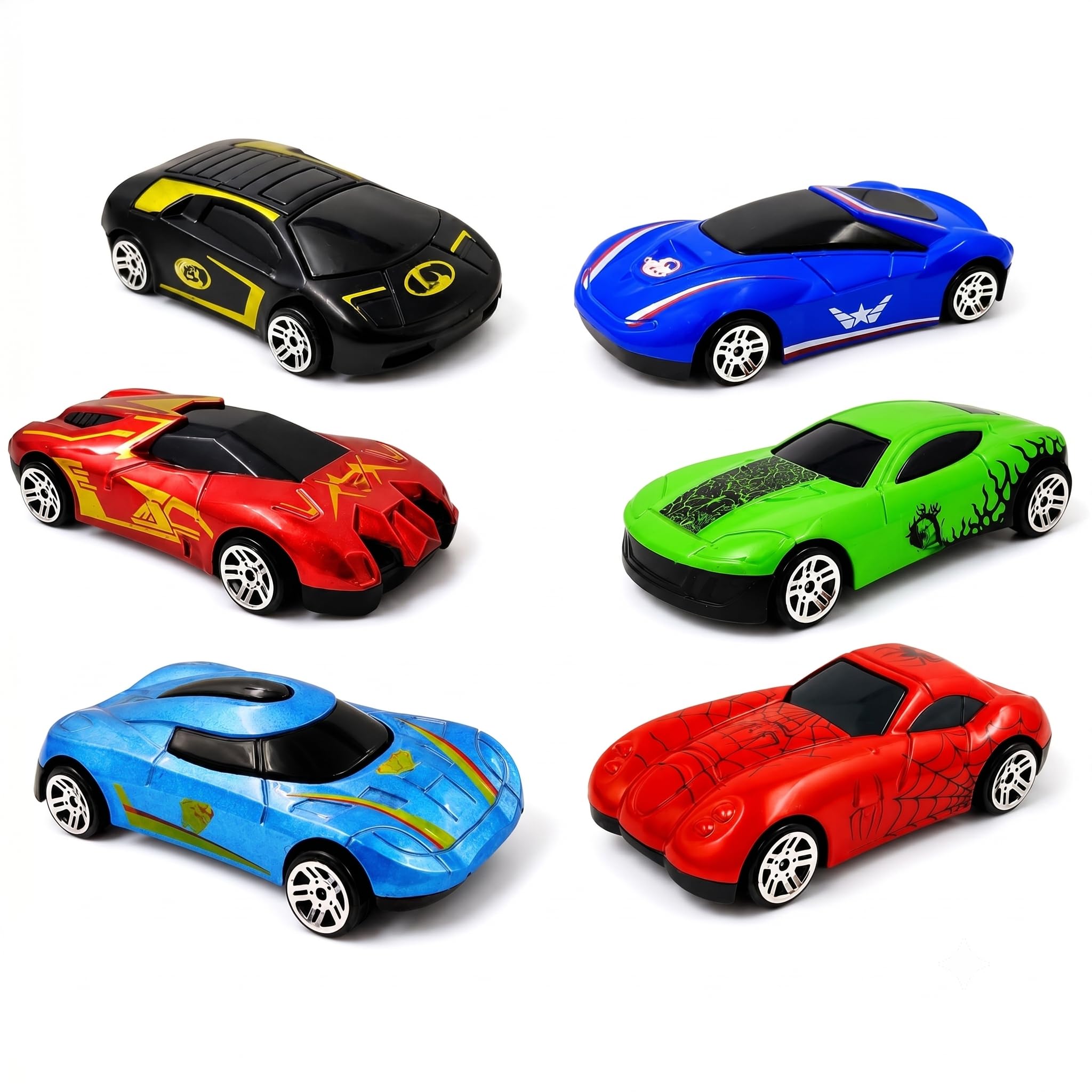 PLUSPOINT Superhero Car Set - 6 Die-Cast Metal Cars -28 PLUSPOINT Superhero Car Set - 6 Die-Cast Metal Cars -28
