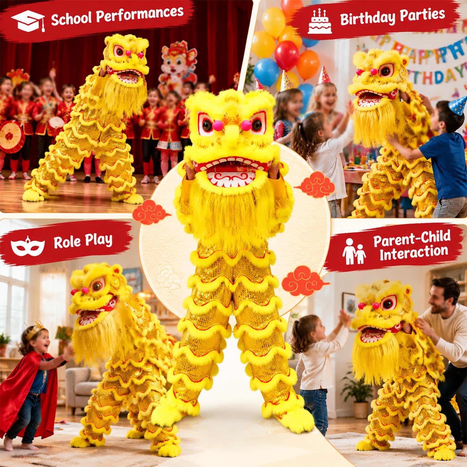 Costume da mascotte per la danza del leone Costumi per spettacoli
