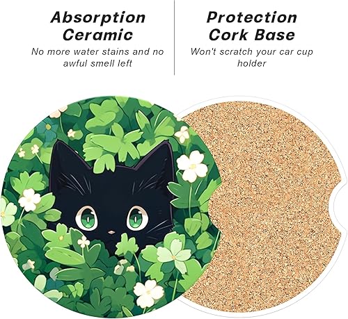 Miniatura 5 de Portavasos para automóvil, paquete de 2 posavasos universales antideslizantes con una muesca para el dedo, tapete para la mayoría de interiores de