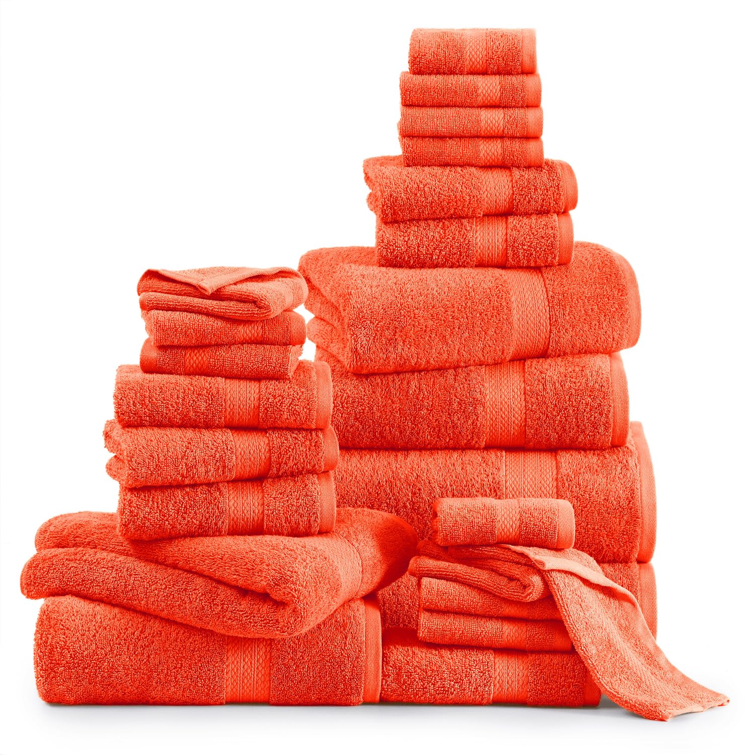 LANE LINEN 100% Luxury Cotton Bath Towel Set - Durable, Quick Dry, Ultra Soft & Highly Absorbent - 4 Bath, 4 Fingertip, 6 Hand Towel, 8 Washcloths, 2