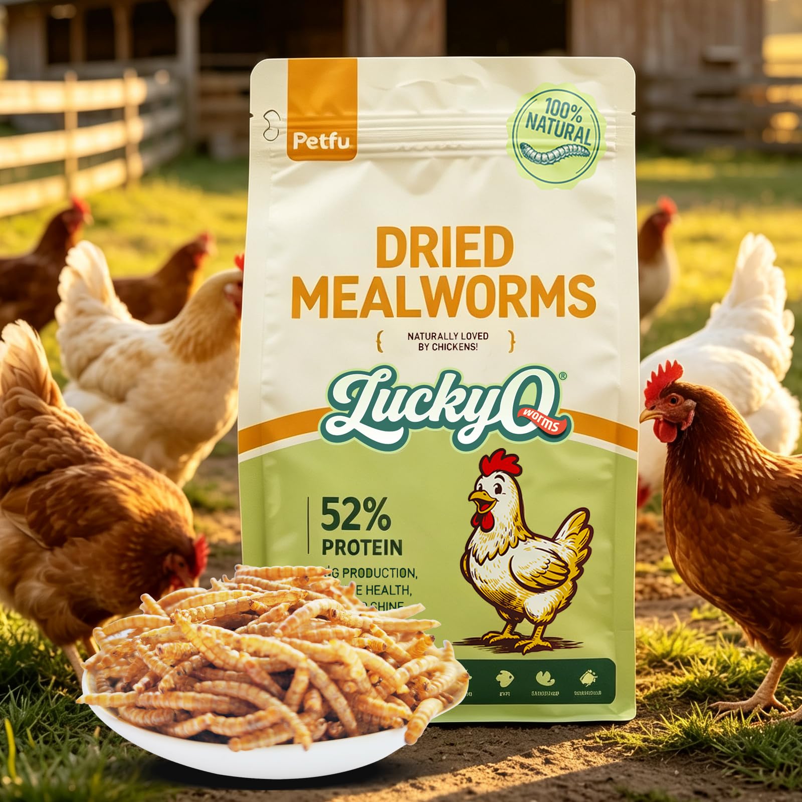 5lbs Dried Mealworms for Chickens Duck High Protein Birds Treat