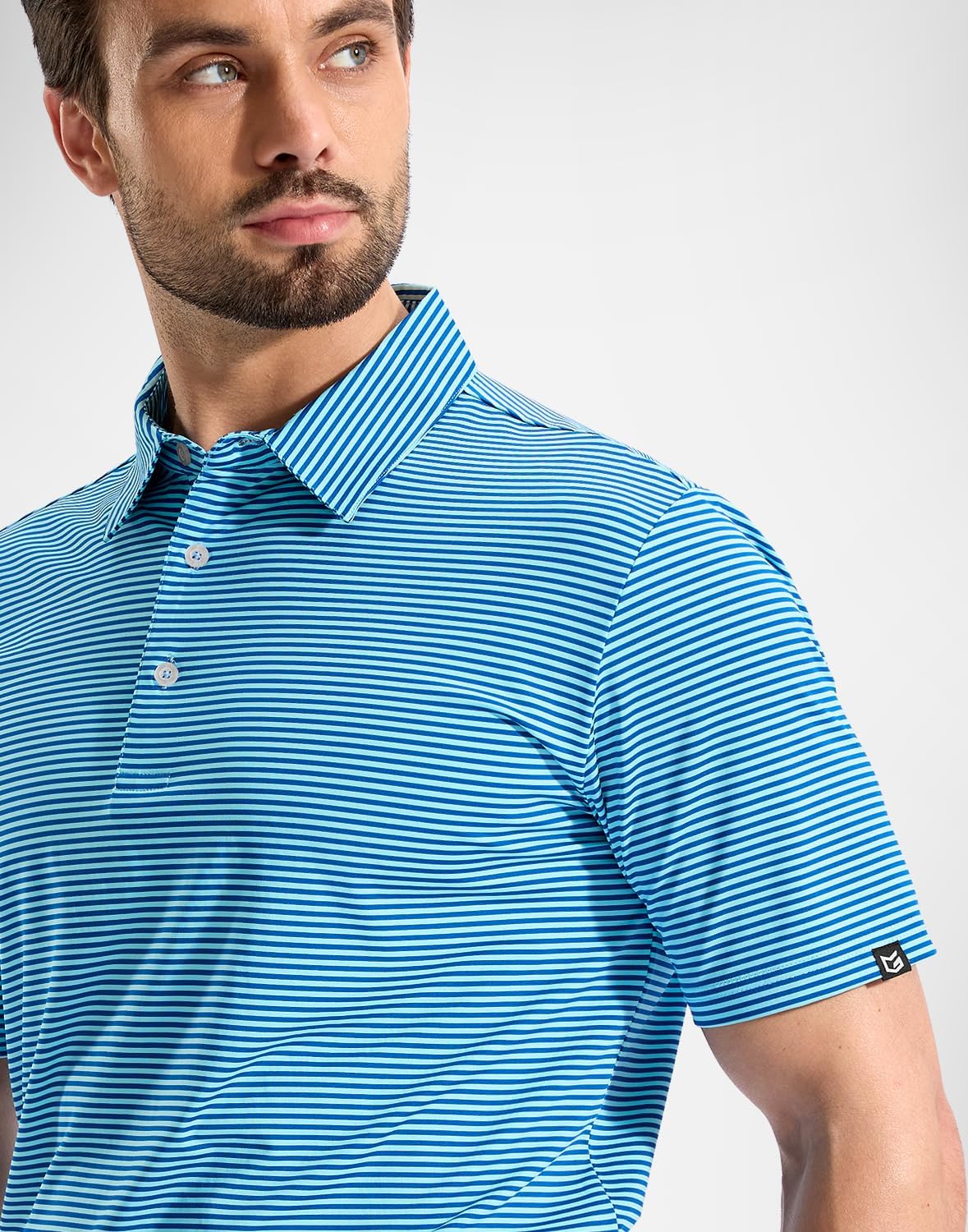 G Gradual Mens Golf Shirt Dry Fit Moisture Wicking Perfomance Short Sleeve Striped Polo Shirts for Men Dressy Casual - Image 3