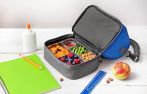 Vista 11 de LunchBots - Bolsa de almuerzo con aislamiento doble – dos secciones para todos los contenedores de almuerzo – Se adapta a Uno, Dúo, Trío, Quad