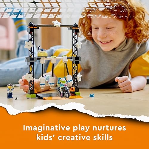 Miniatura 3 de LEGO City Stuntz The Knockdown Stunt Challenge Playset, 60341 Adventure TV Series Juguete de acción para niños mayores de 5 años con bicicleta de